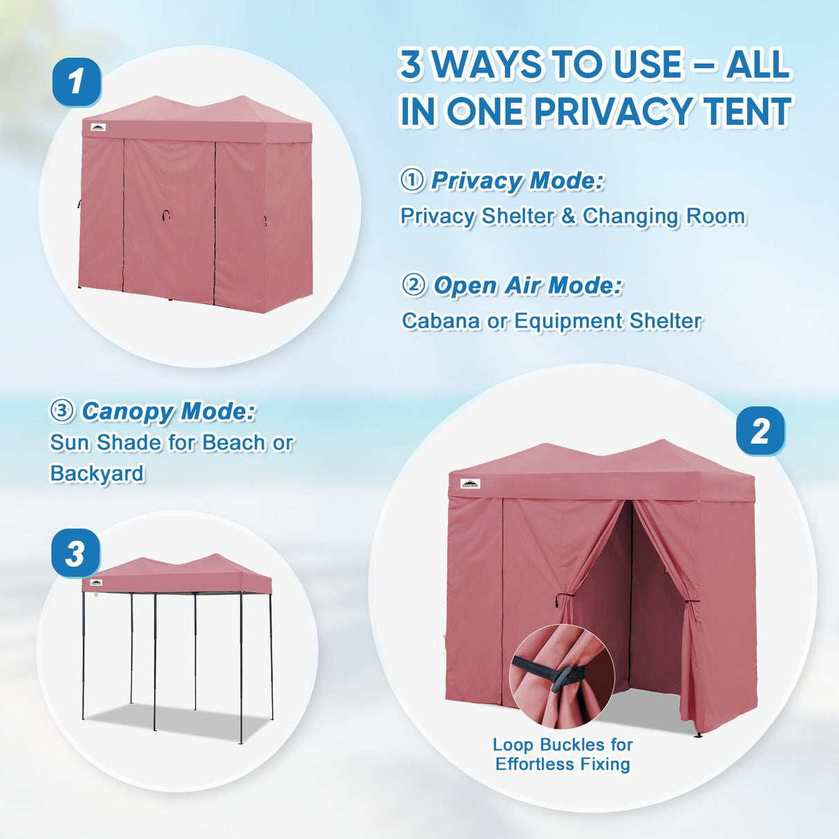 8x4 Outdoor Changing Room, 2 Room Pop Up Portable Changing Room - Eagle Peak Custom Canopy Tent