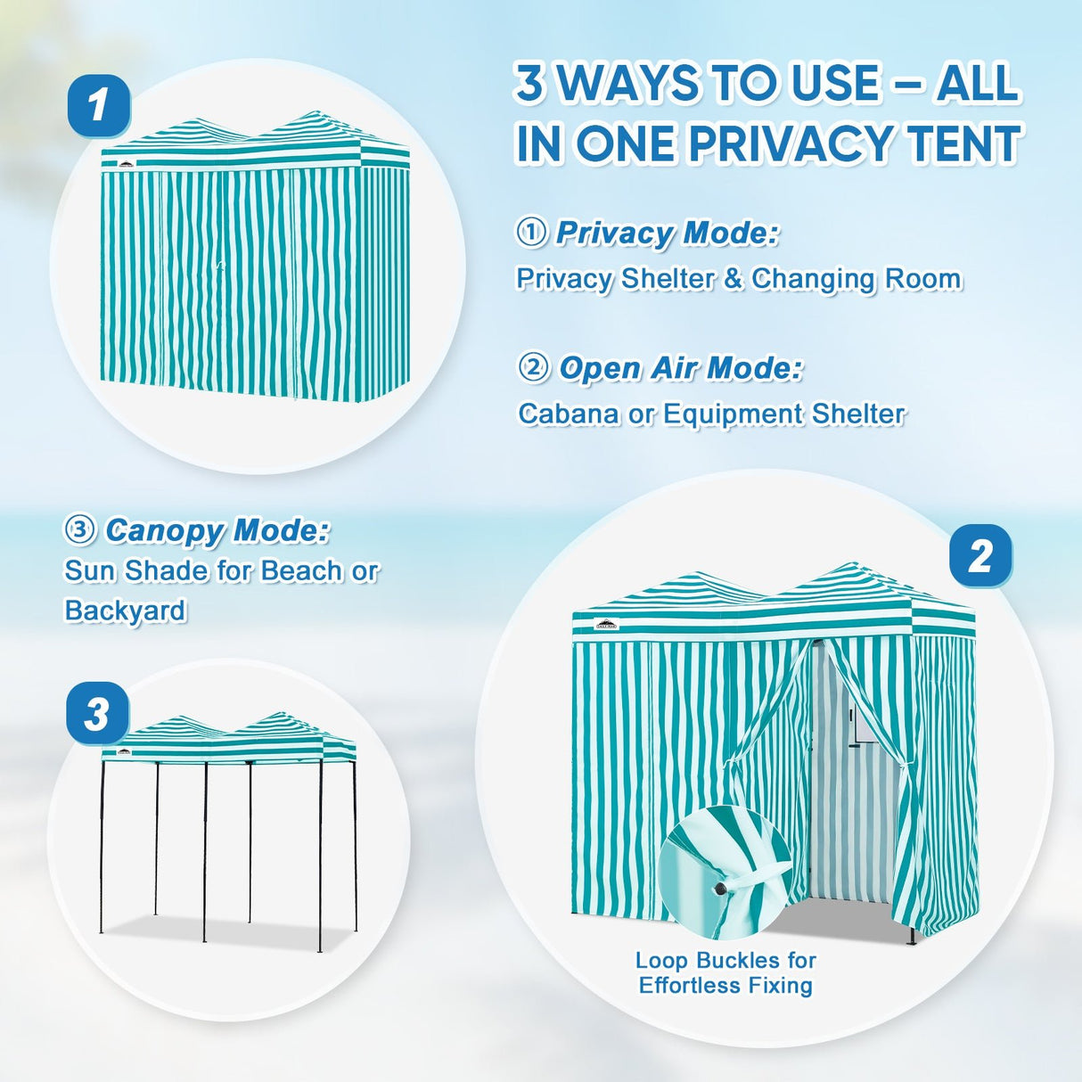 8x4 Outdoor Changing Room, 2 Room Pop Up Portable Changing Room - Eagle Peak Custom Canopy Tent