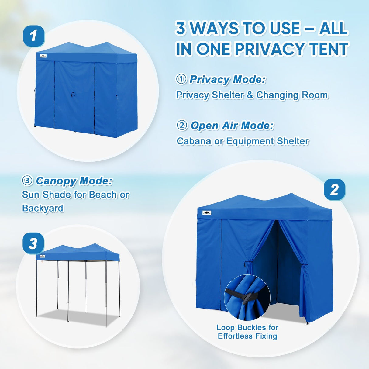 8x4 Outdoor Changing Room, 2 Room Pop Up Portable Changing Room - Eagle Peak Custom Canopy Tent