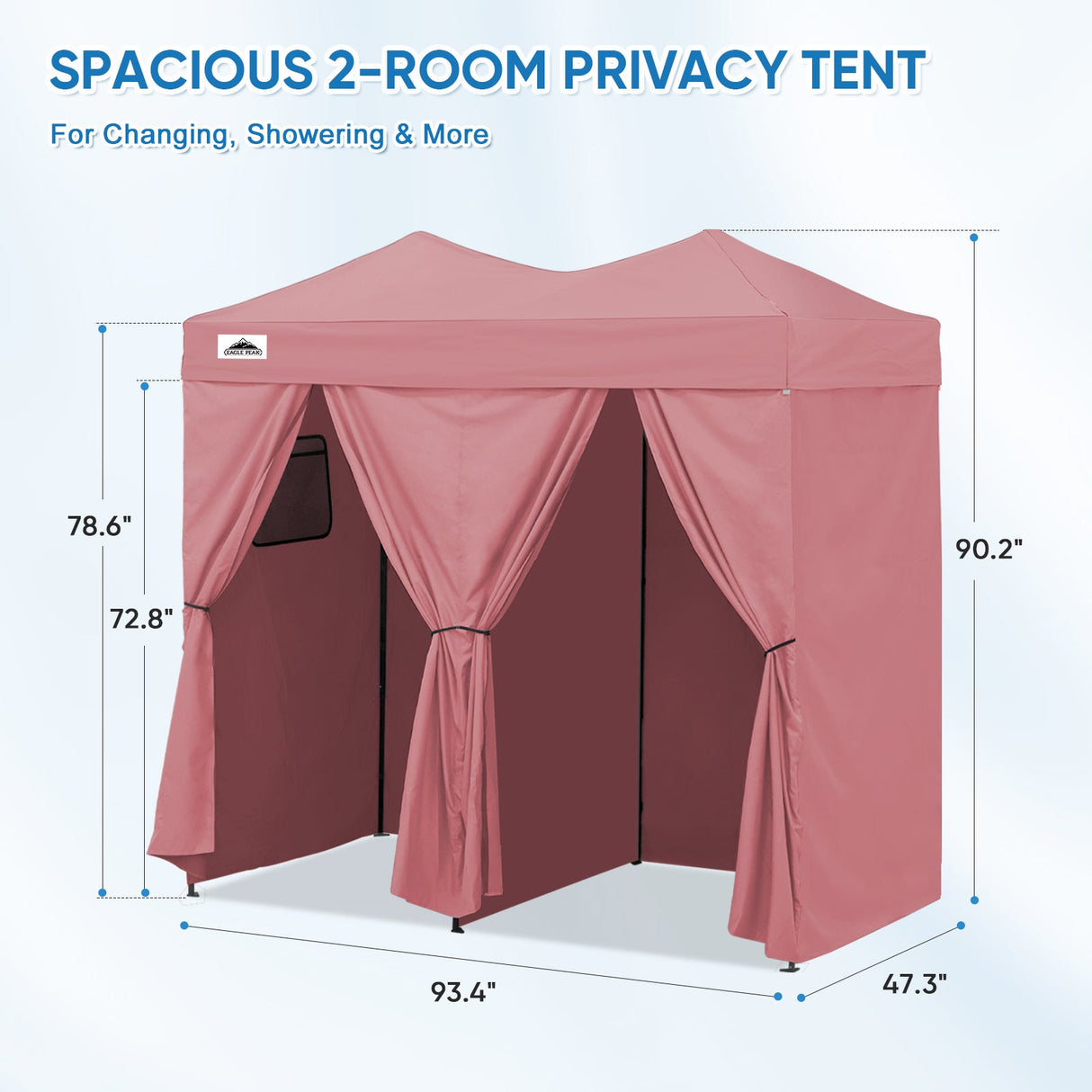 8x4 Outdoor Changing Room, 2 Room Pop Up Portable Changing Room - Eagle Peak Custom Canopy Tent
