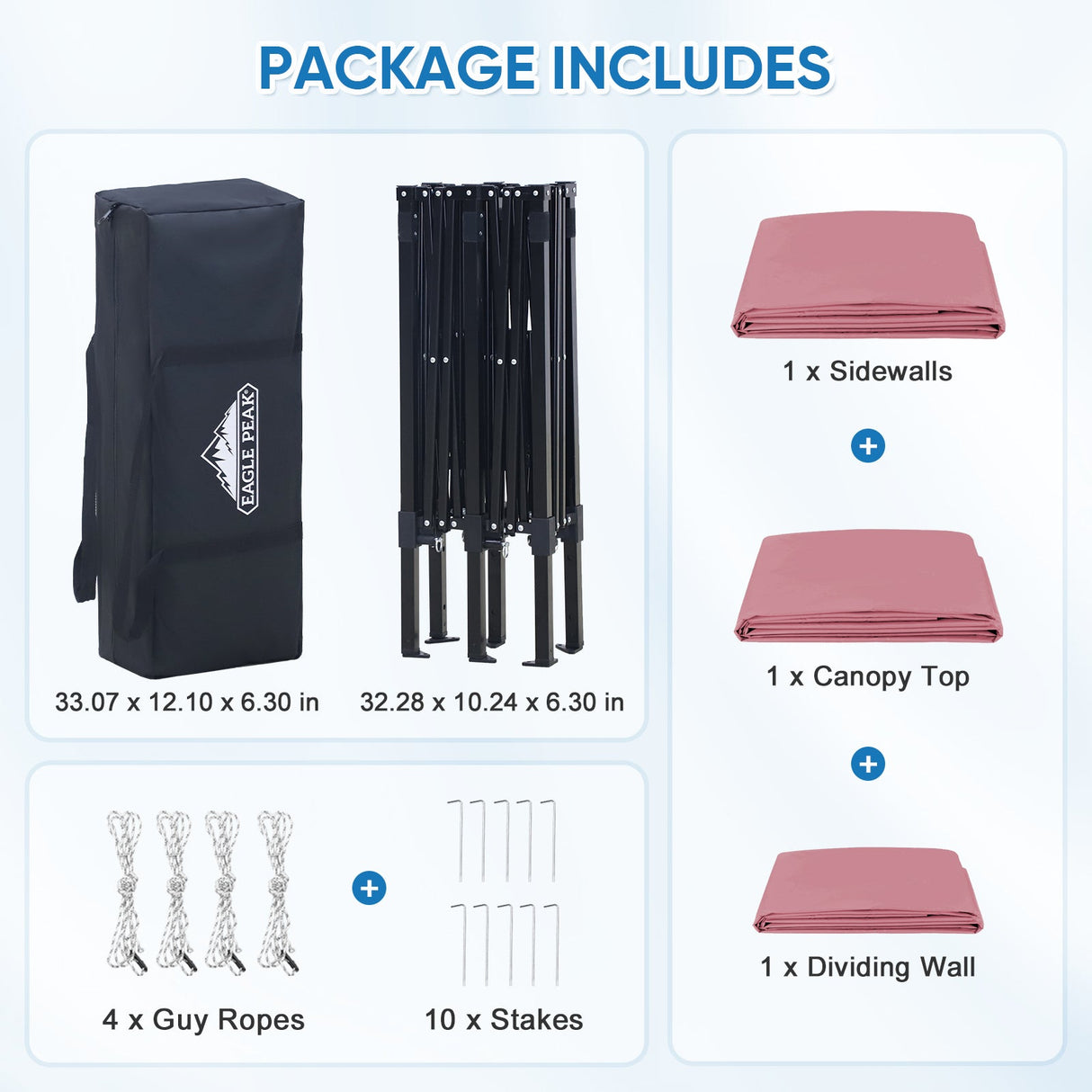 8x4 Outdoor Changing Room, 2 Room Pop Up Portable Changing Room - Eagle Peak Custom Canopy Tent