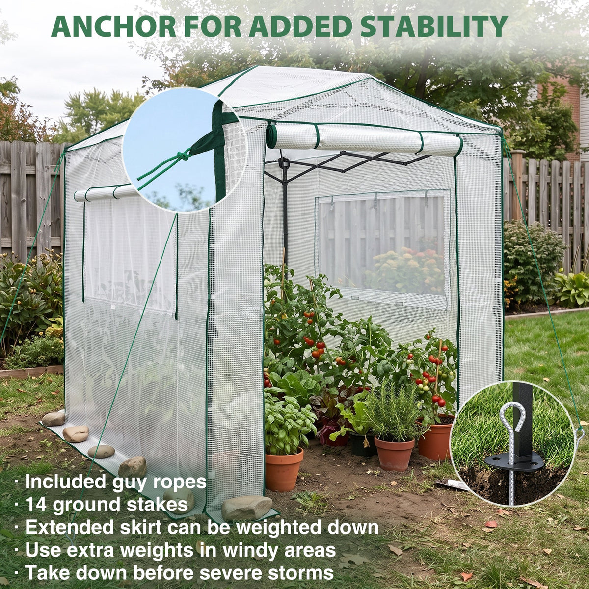 8x6 Easy Setup Pop Up Greenhouse - Eagle Peak®