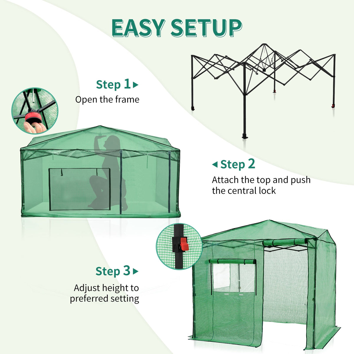 8x6 Easy Setup Pop Up Greenhouse - Eagle Peak®
