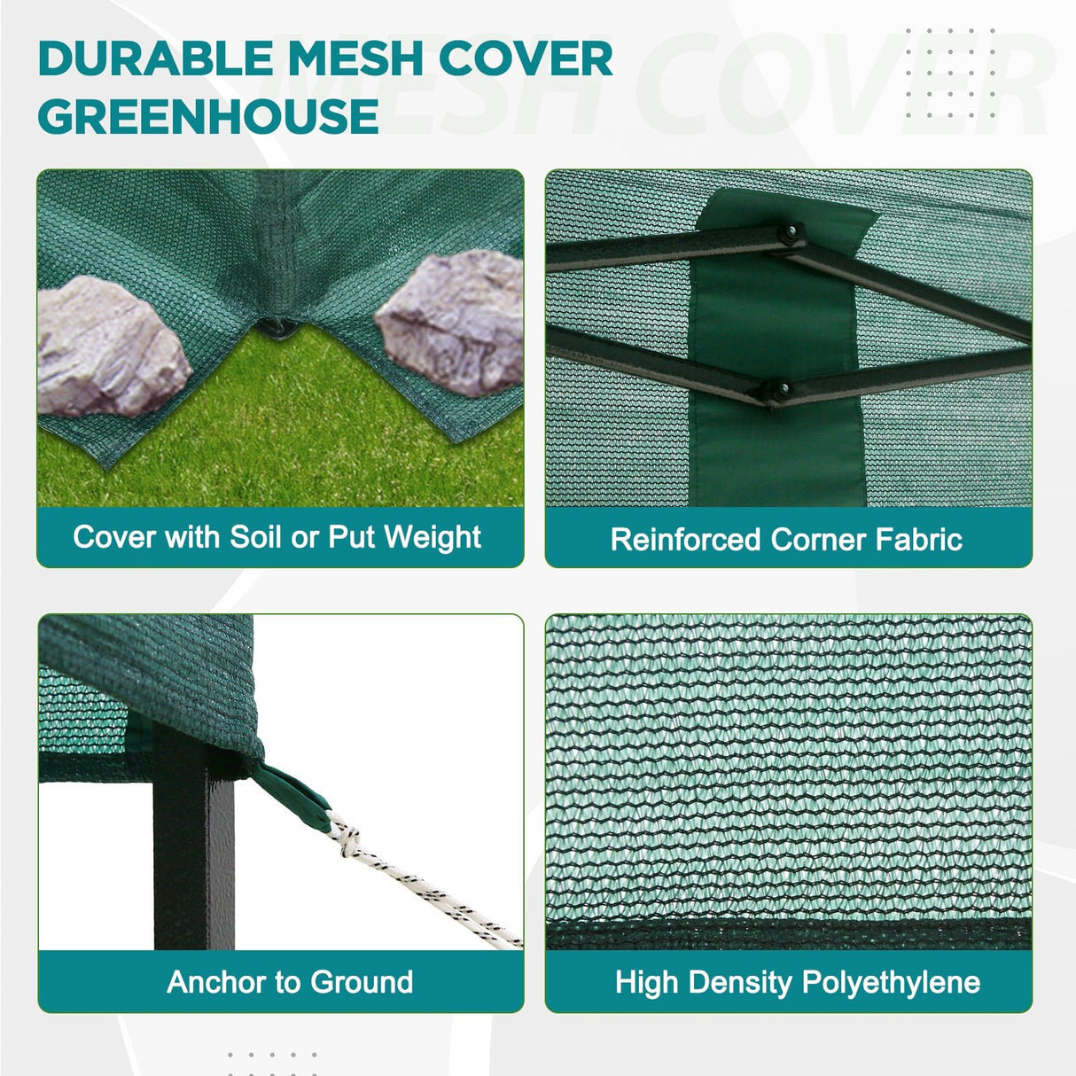 8x6/8x12/10x10 Walk in Shade Cloth Cover Greenhouse Gable Roof Gardening Green House with Mesh Cover - Eagle Peak Custom Canopy Tent