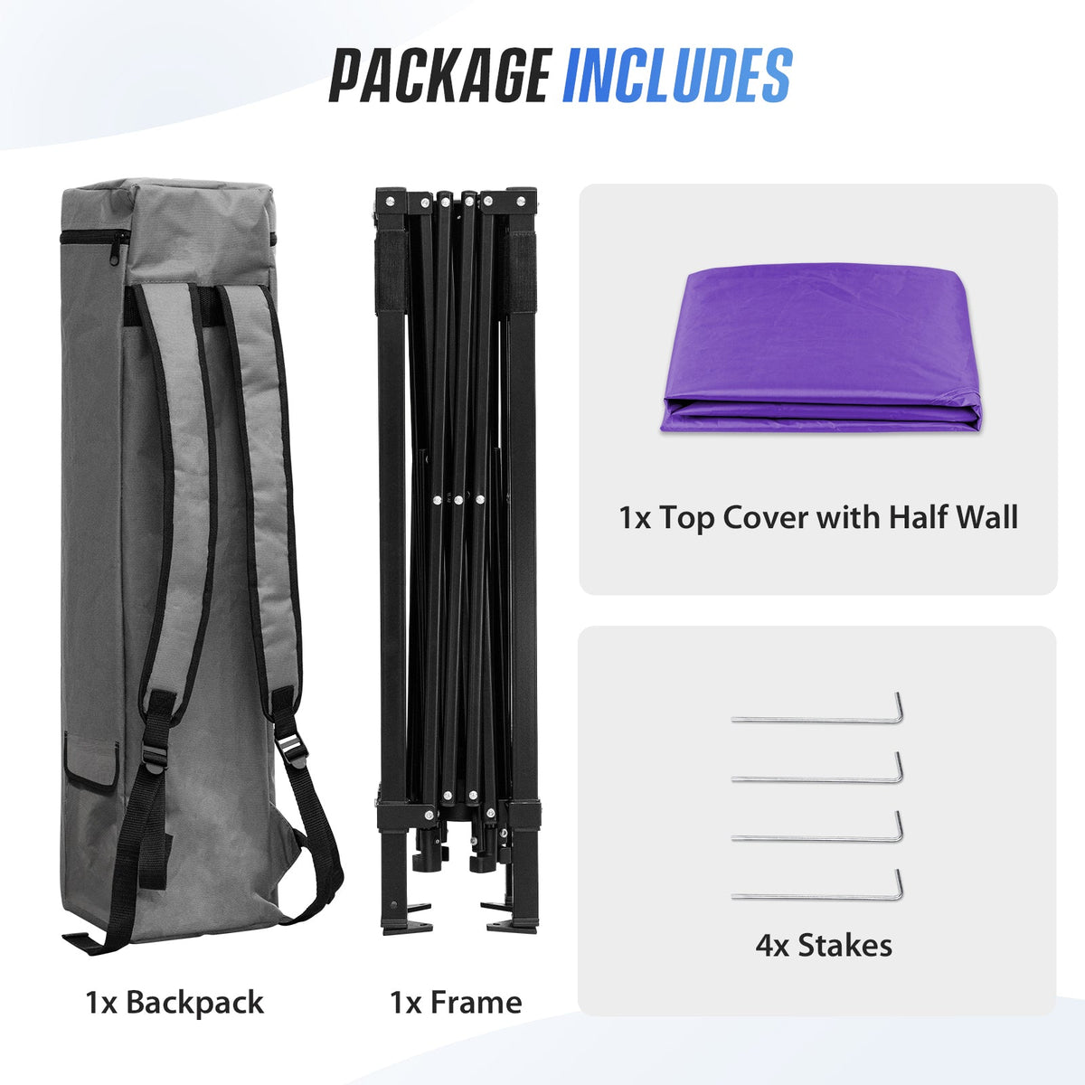 8X8 Pop Up Canopy Tent, Compact Backpack Canopy - Eagle Peak®