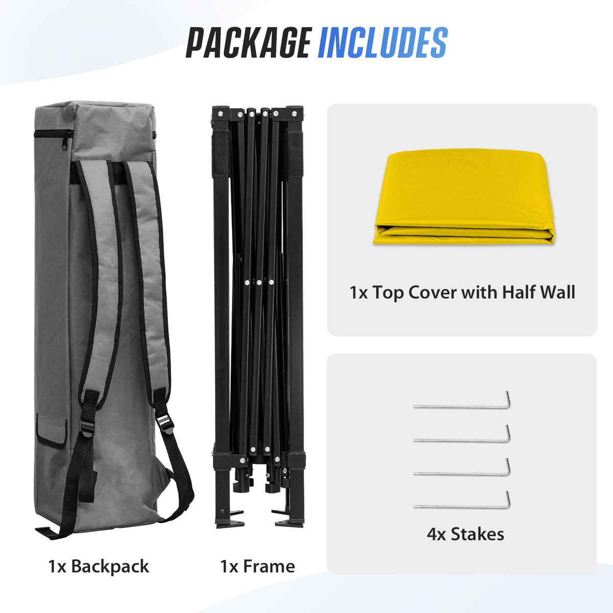 8X8 Pop Up Canopy Tent, Compact Backpack Canopy - Eagle Peak®