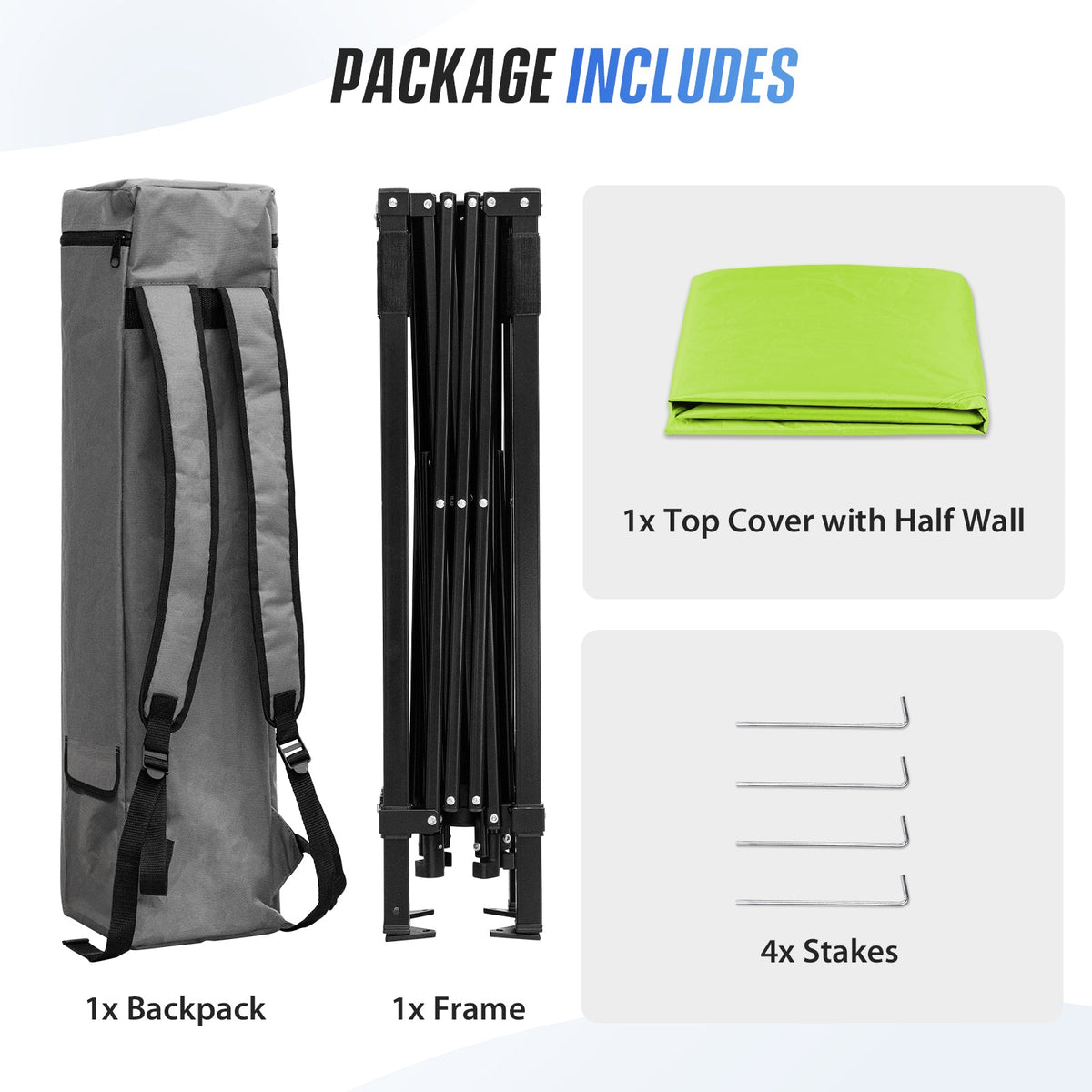 8X8 Pop Up Canopy Tent, Compact Backpack Canopy - Eagle Peak®