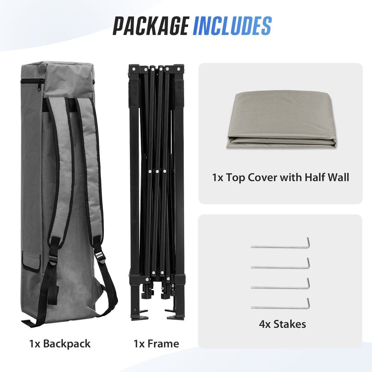 8X8 Pop Up Canopy Tent, Compact Backpack Canopy - Eagle Peak®