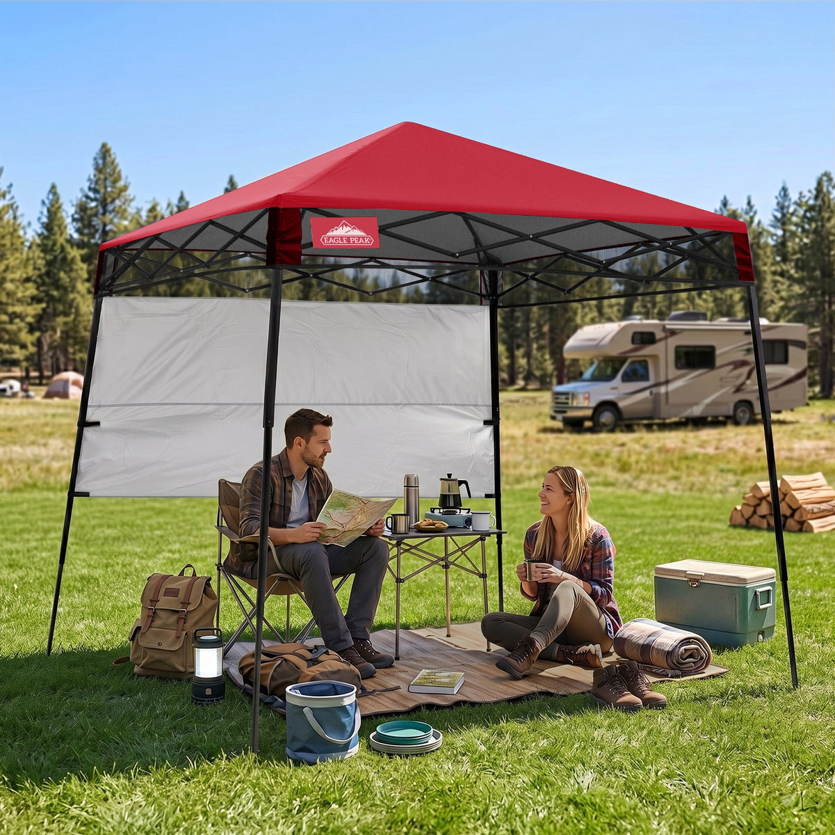 8X8 Pop Up Canopy Tent, Compact Backpack Canopy - Eagle Peak®
