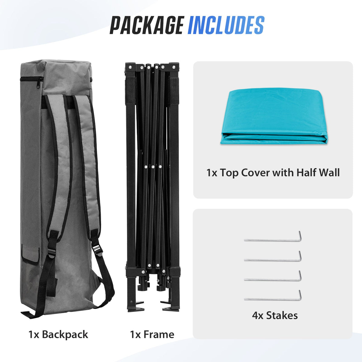 8X8 Pop Up Canopy Tent, Compact Backpack Canopy - Eagle Peak®