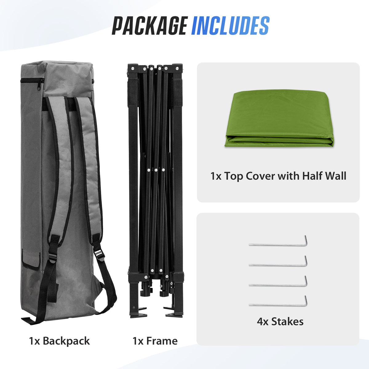 8X8 Pop Up Canopy Tent, Compact Backpack Canopy - Eagle Peak®