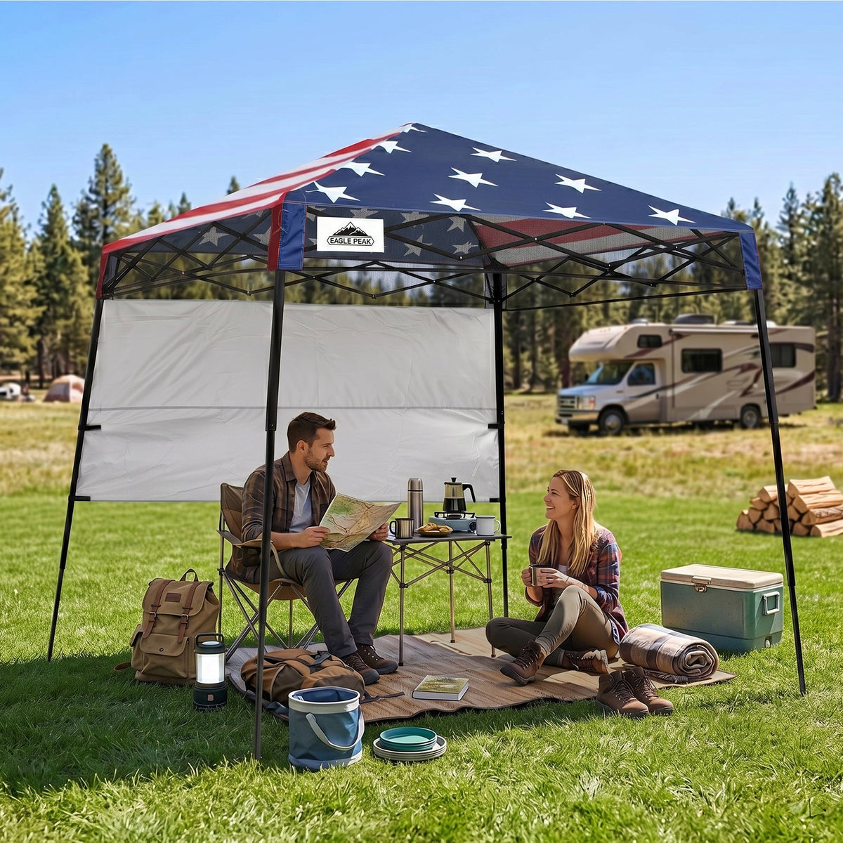 8X8 Pop Up Canopy Tent, Compact Backpack Canopy - Eagle Peak®