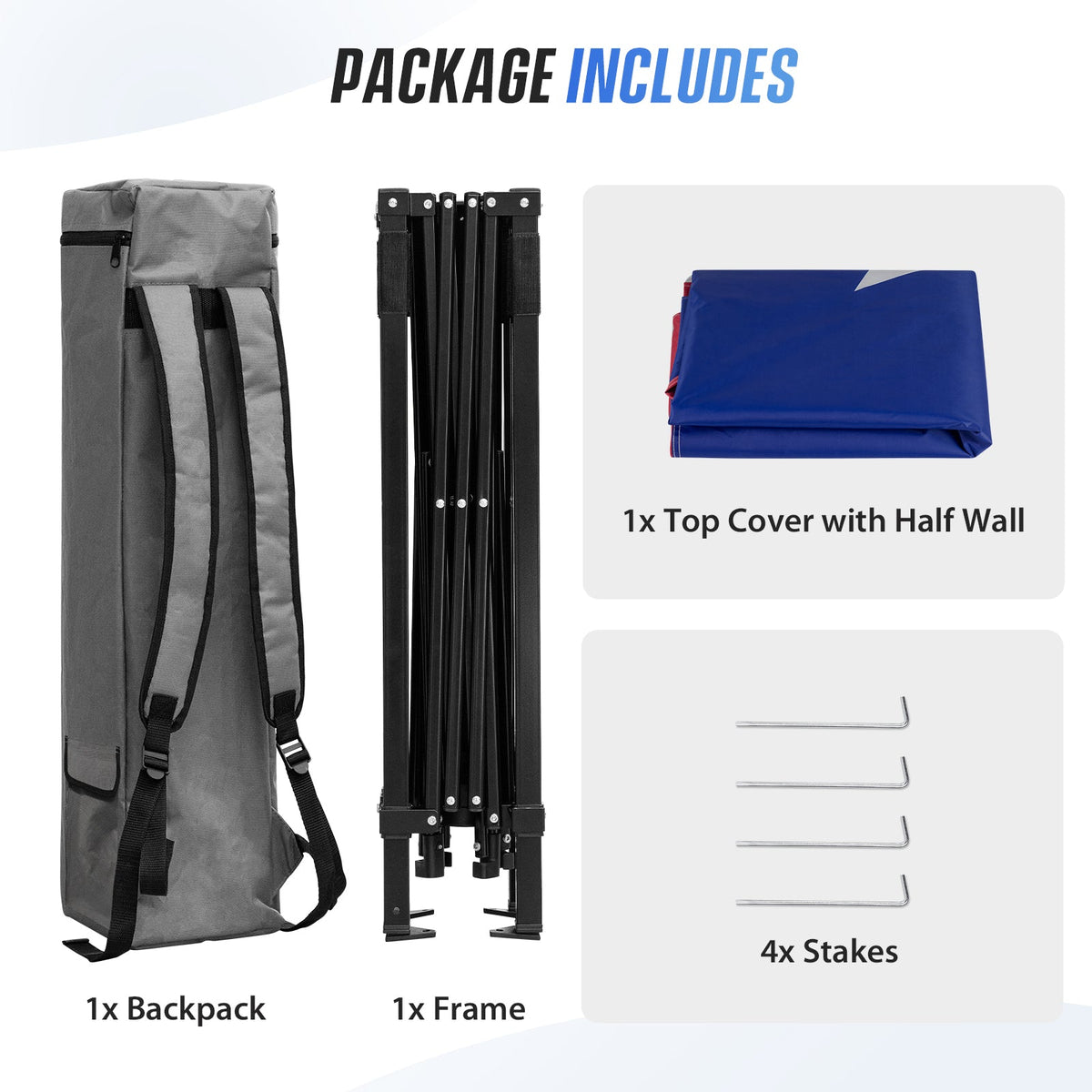 8X8 Pop Up Canopy Tent, Compact Backpack Canopy - Eagle Peak®