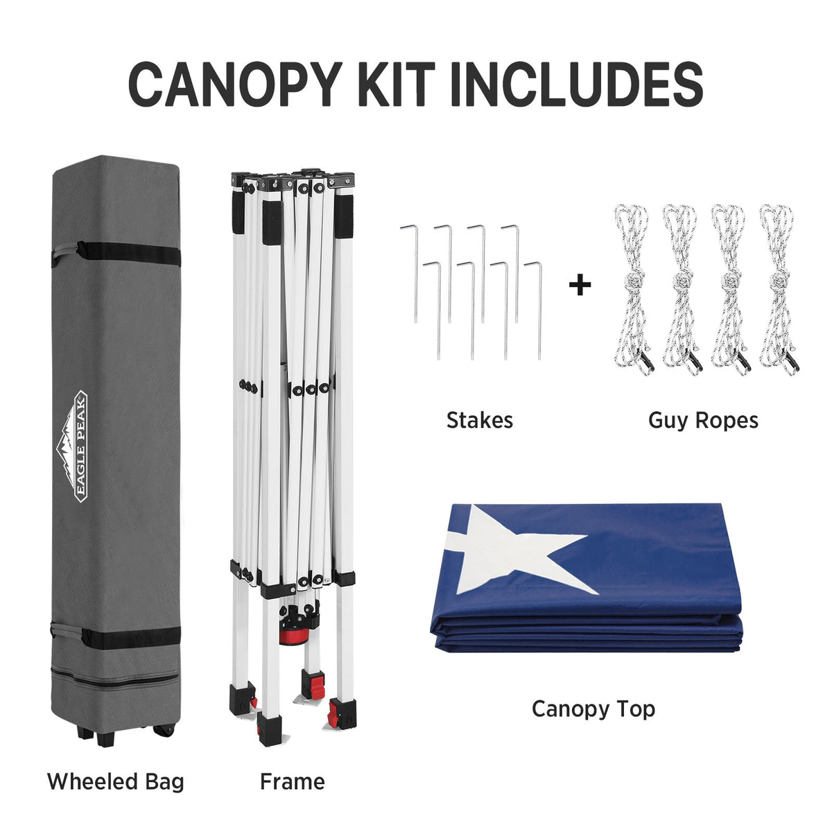 8x8 Pop Up Canopy Tent Easy Up Canopy Outdoor - Eagle Peak®