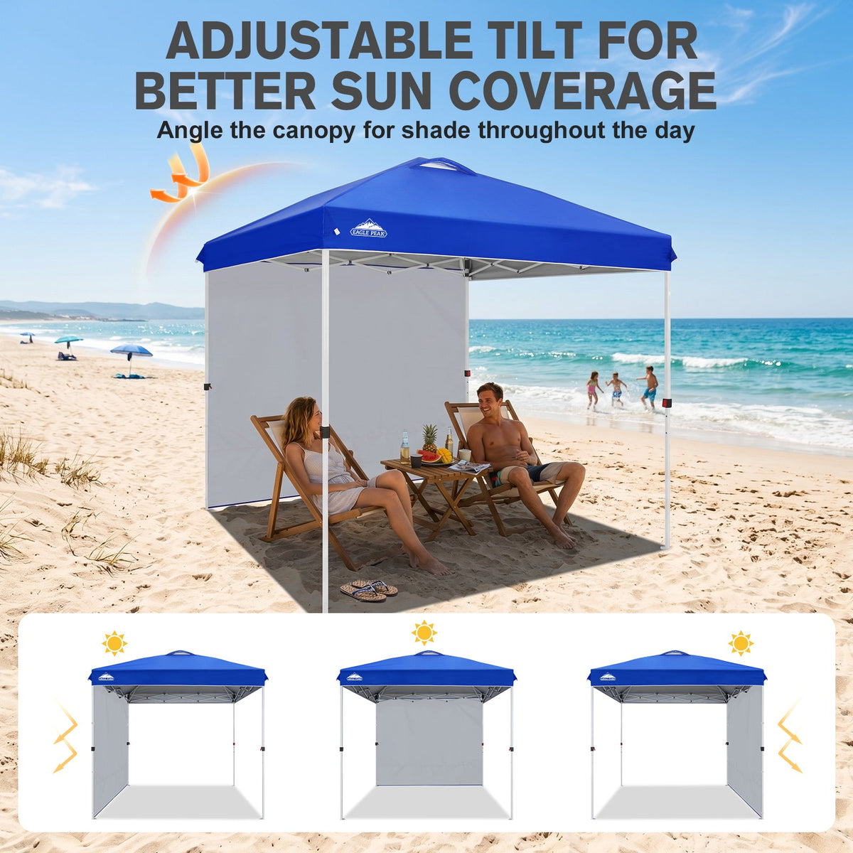 8x8 Pop Up Canopy Tent with 1 Sidewall - Eagle Peak®