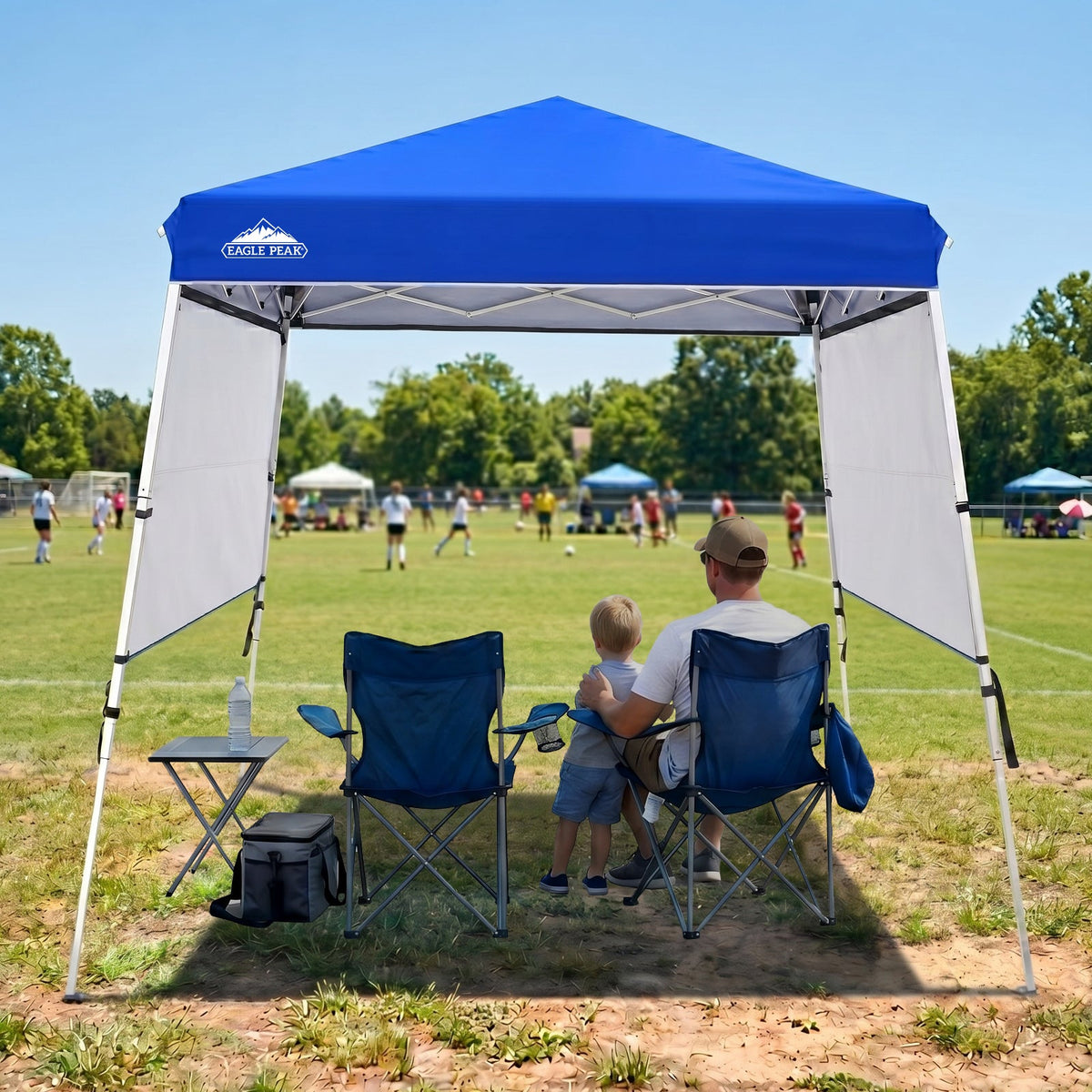 8x8 Pop Up Canopy Tent with 3 Half Walls, Compact - Eagle Peak®