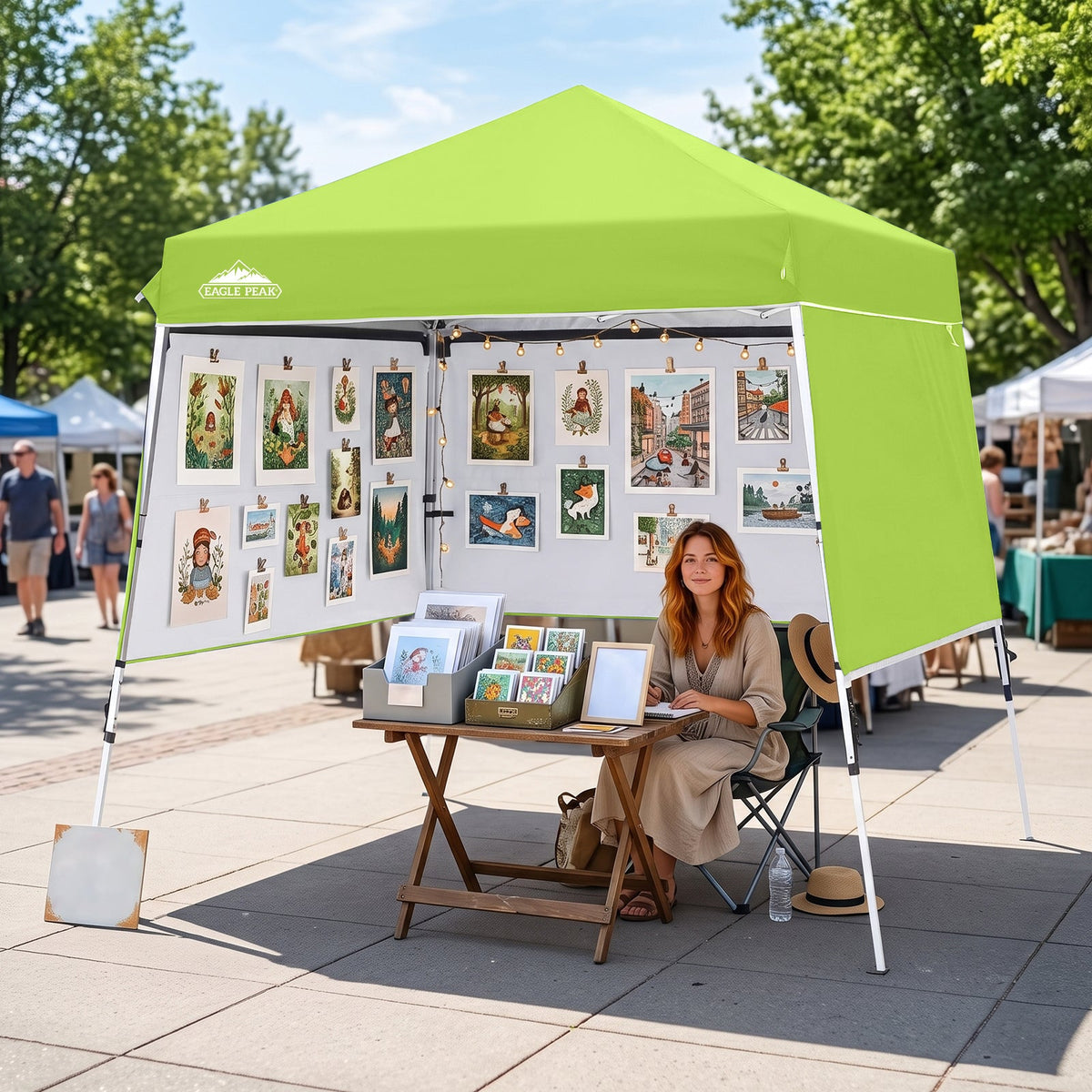 8x8 Pop Up Canopy Tent with 3 Half Walls, Compact - Eagle Peak®