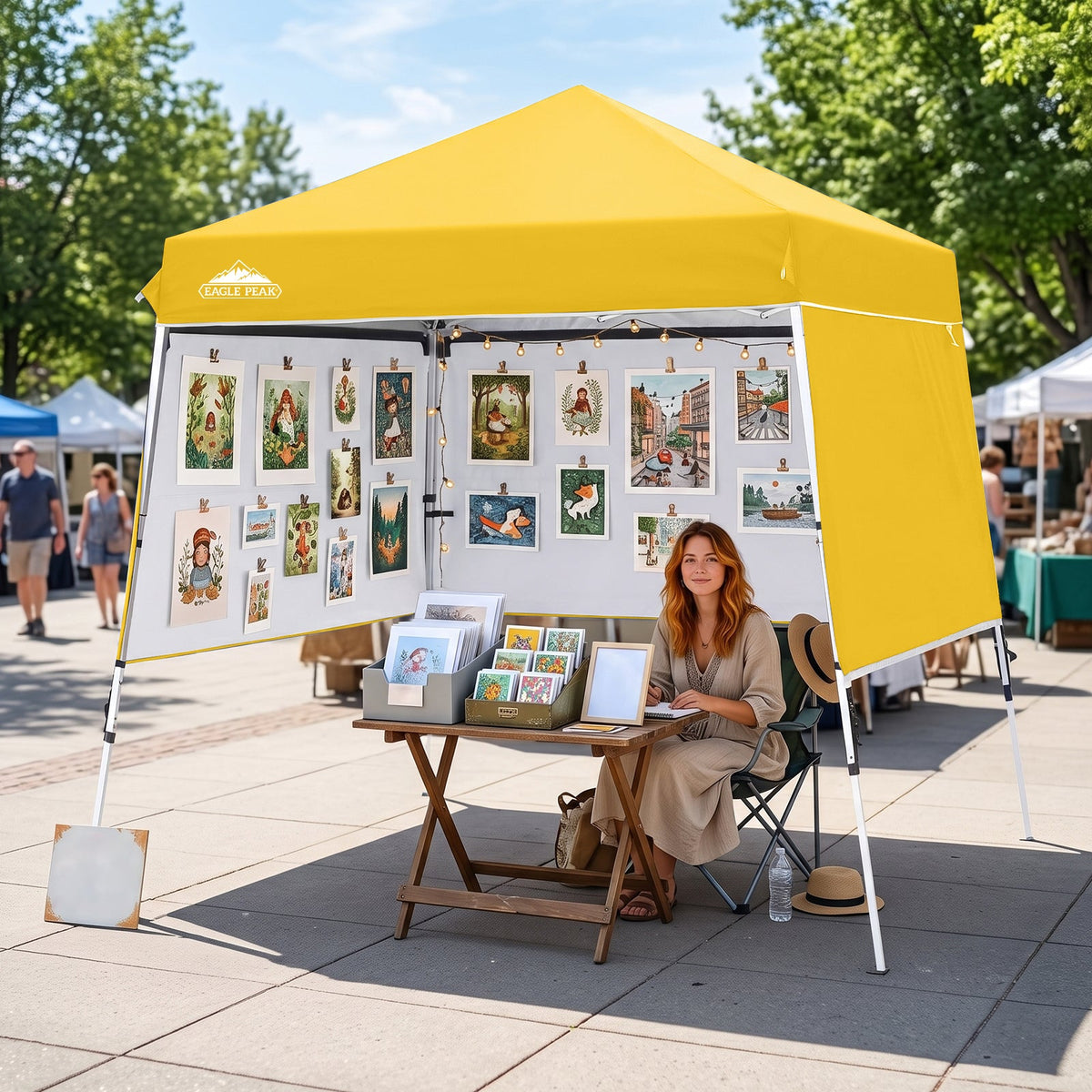 8x8 Pop Up Canopy Tent with 3 Half Walls, Compact - Eagle Peak®