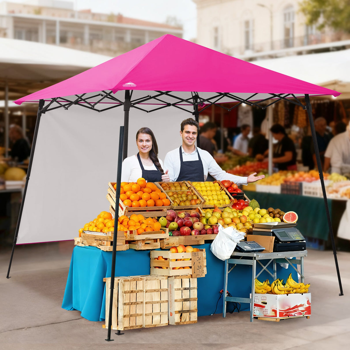 8x8 Pop Up Canopy Tent with Extended Eaves & Sidewall - Eagle Peak Custom Canopy Tent