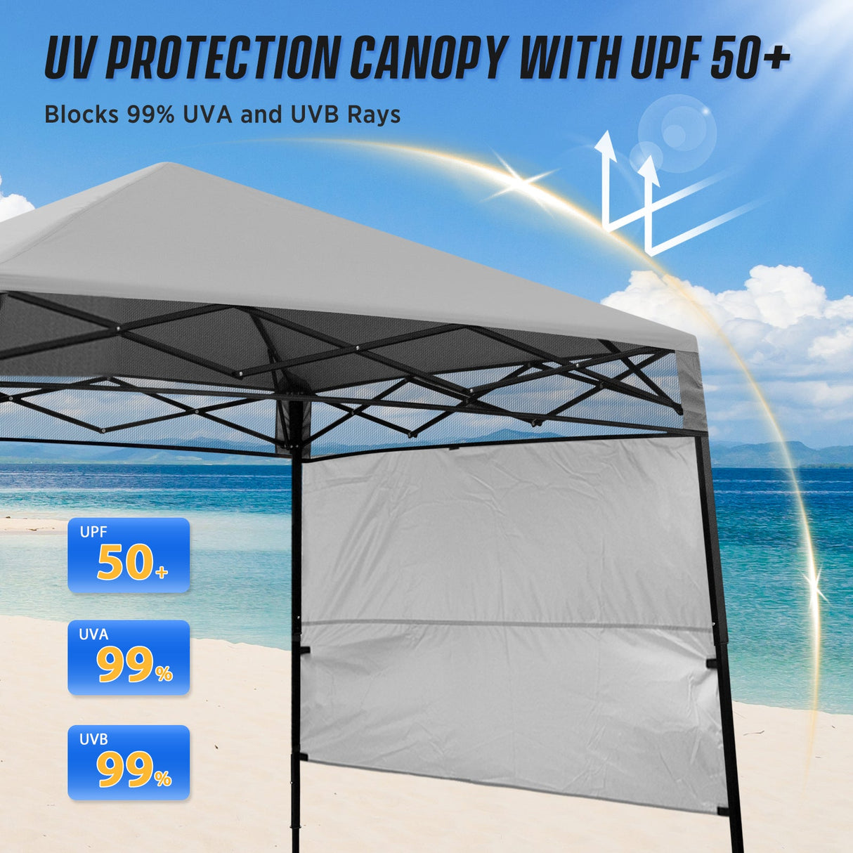 8x8 Pop Up Canopy Tent with Sidewall,8x8 Base 6x6 Top - Eagle Peak