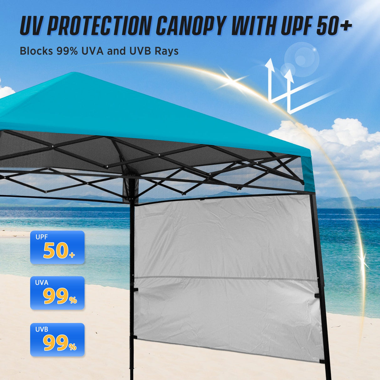 8x8 Pop Up Canopy Tent with Sidewall,8x8 Base 6x6 Top - Eagle Peak Custom Canopy Tent