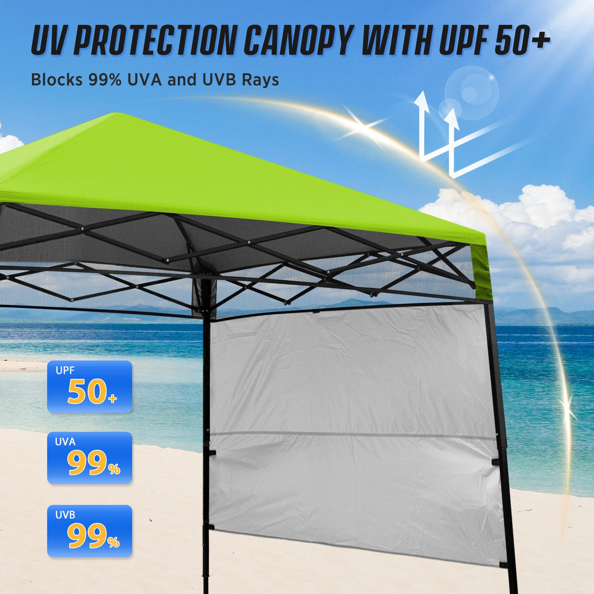 8x8 Pop Up Canopy Tent with Sidewall,8x8 Base 6x6 Top - Eagle Peak Custom Canopy Tent