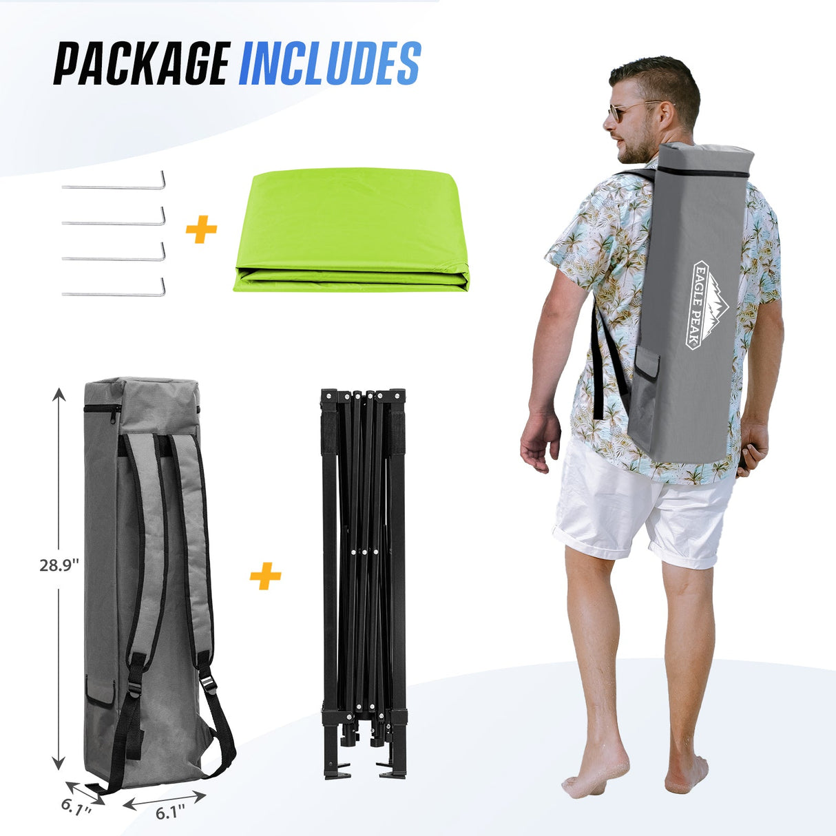 8x8 Pop Up Canopy Tent with Sidewall,8x8 Base 6x6 Top - Eagle Peak Custom Canopy Tent