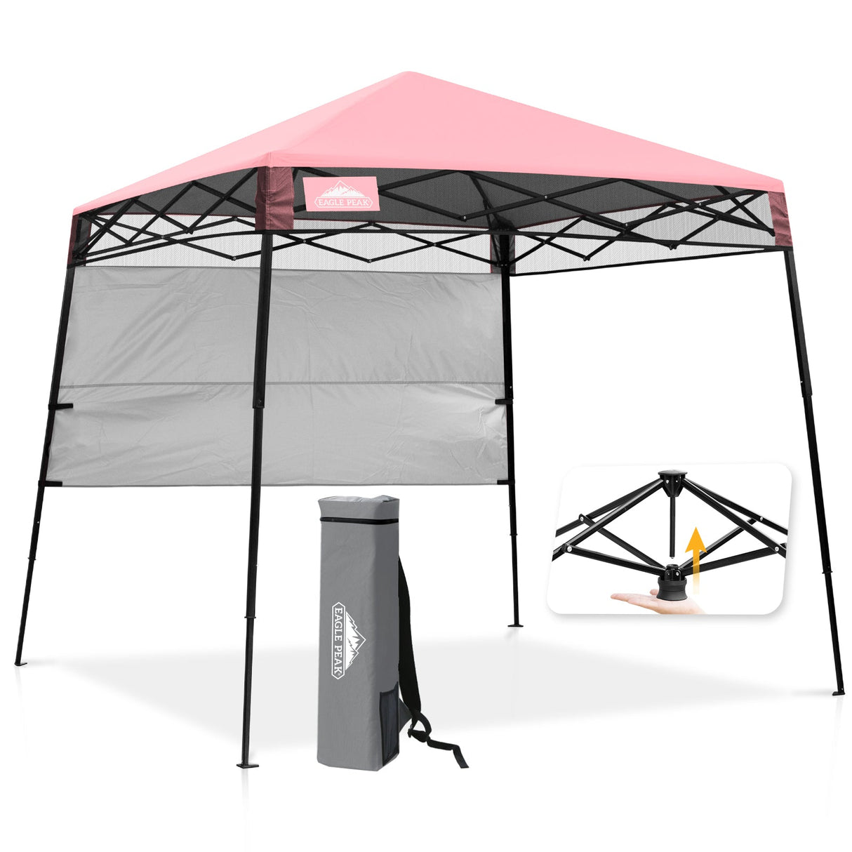 8x8 Pop Up Canopy Tent with Sidewall,8x8 Base 6x6 Top - Eagle Peak Custom Canopy Tent