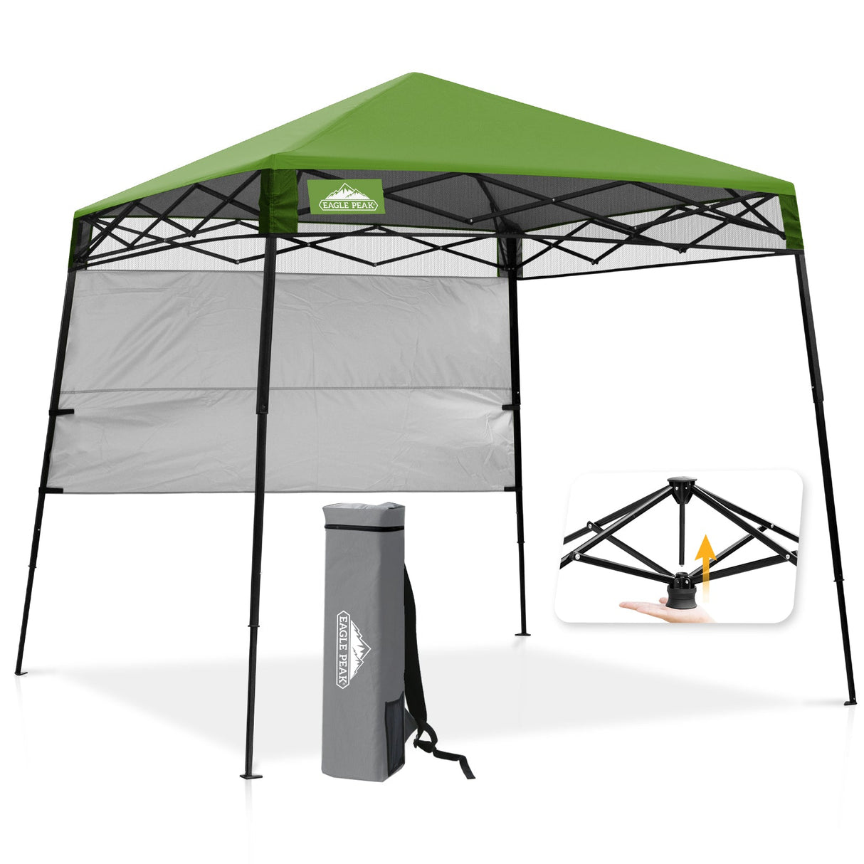 8x8 Pop Up Canopy Tent with Sidewall,8x8 Base 6x6 Top - Eagle Peak Custom Canopy Tent
