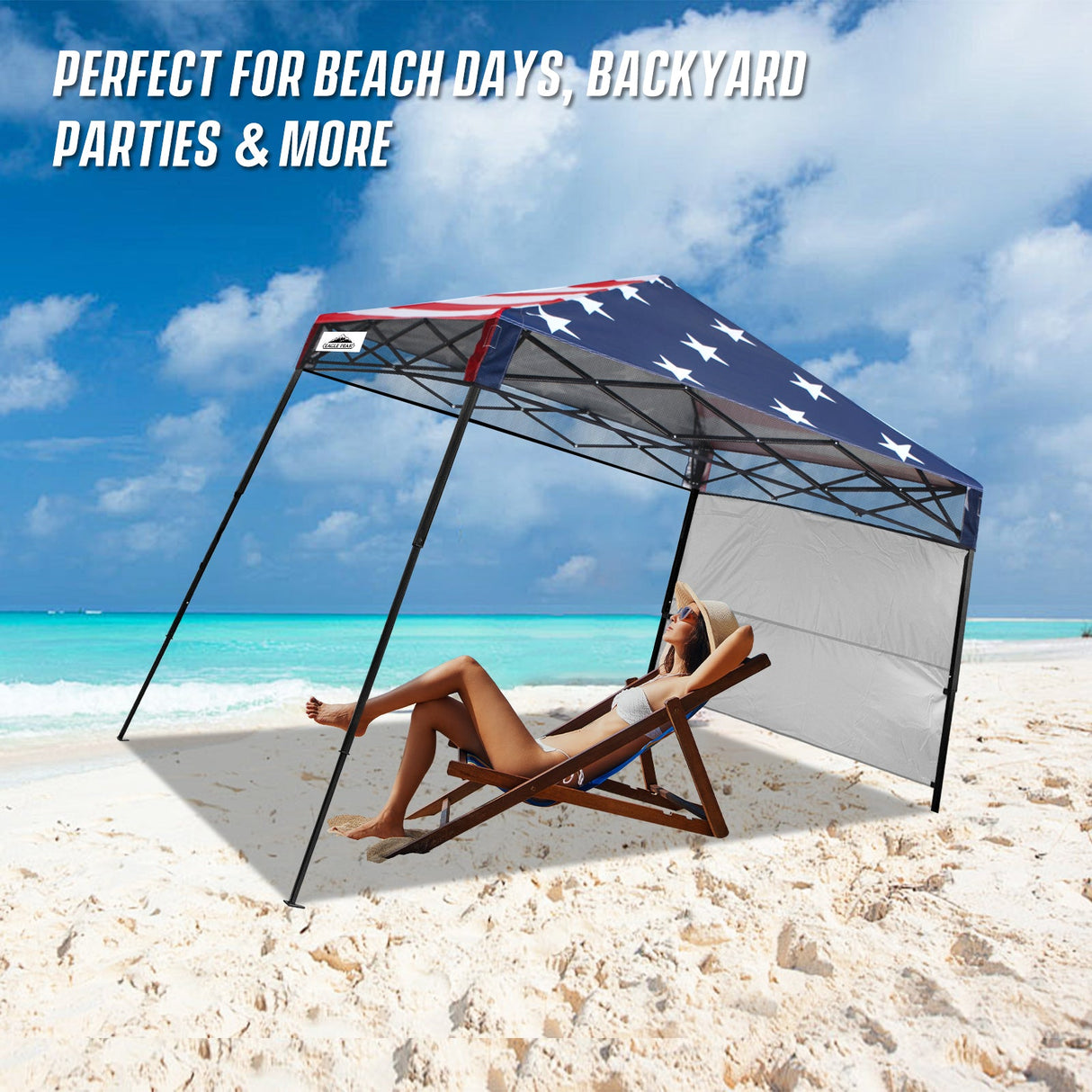 8x8 Pop Up Canopy Tent with Sidewall,8x8 Base 6x6 Top - Eagle Peak Custom Canopy Tent