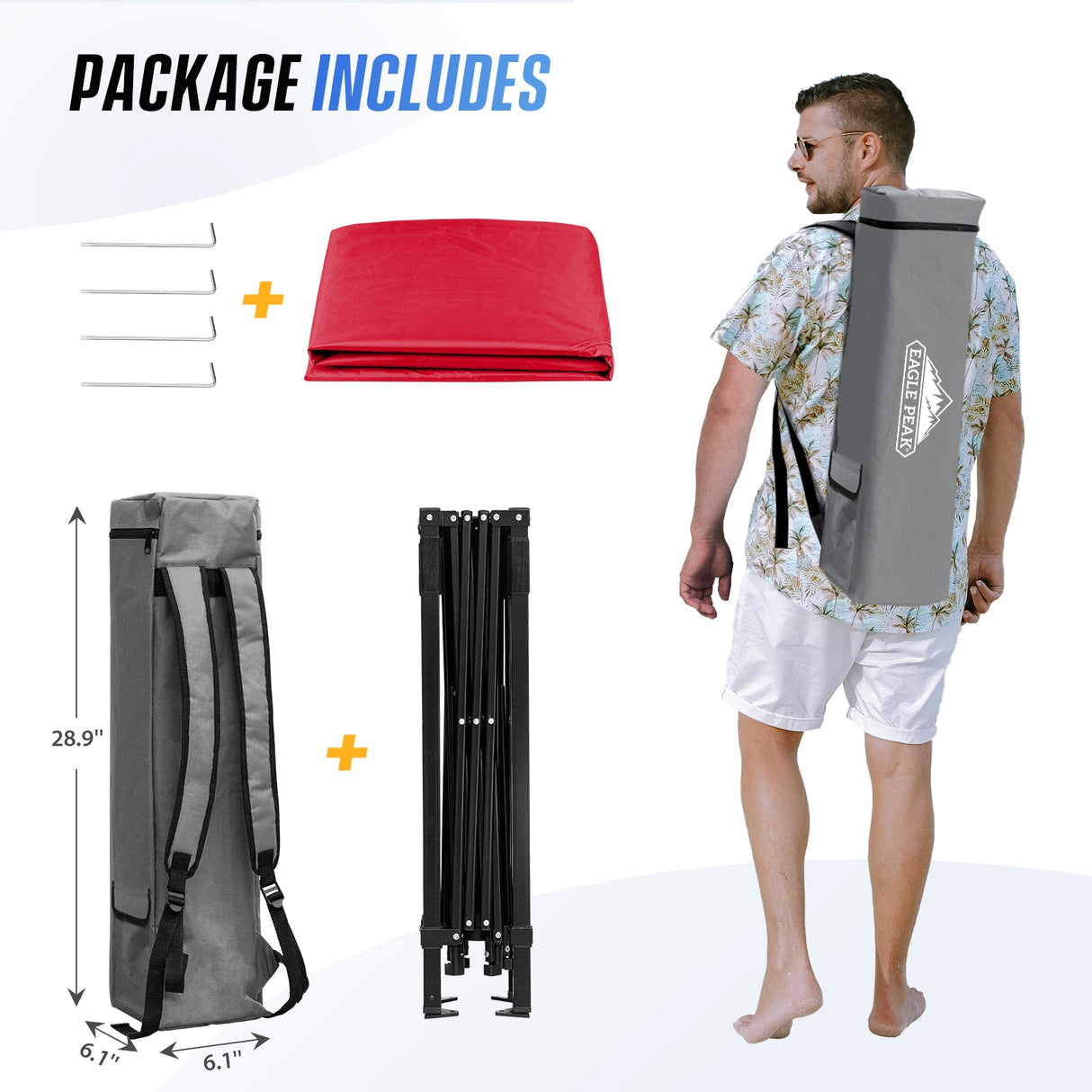 8x8 Pop Up Canopy Tent with Sidewall,8x8 Base 6x6 Top - Eagle Peak Custom Canopy Tent