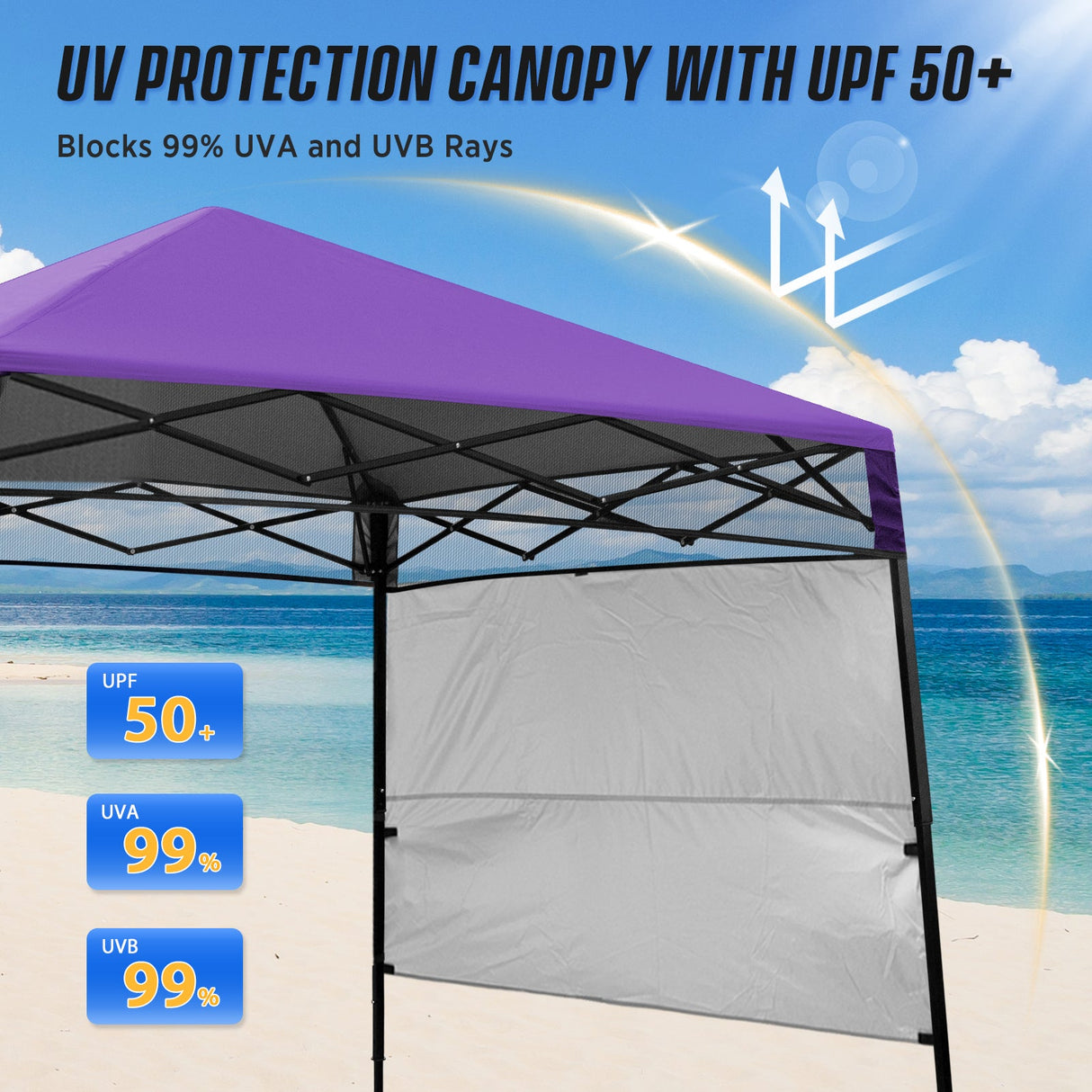 8x8 Pop Up Canopy Tent with Sidewall,8x8 Base 6x6 Top - Eagle Peak Custom Canopy Tent