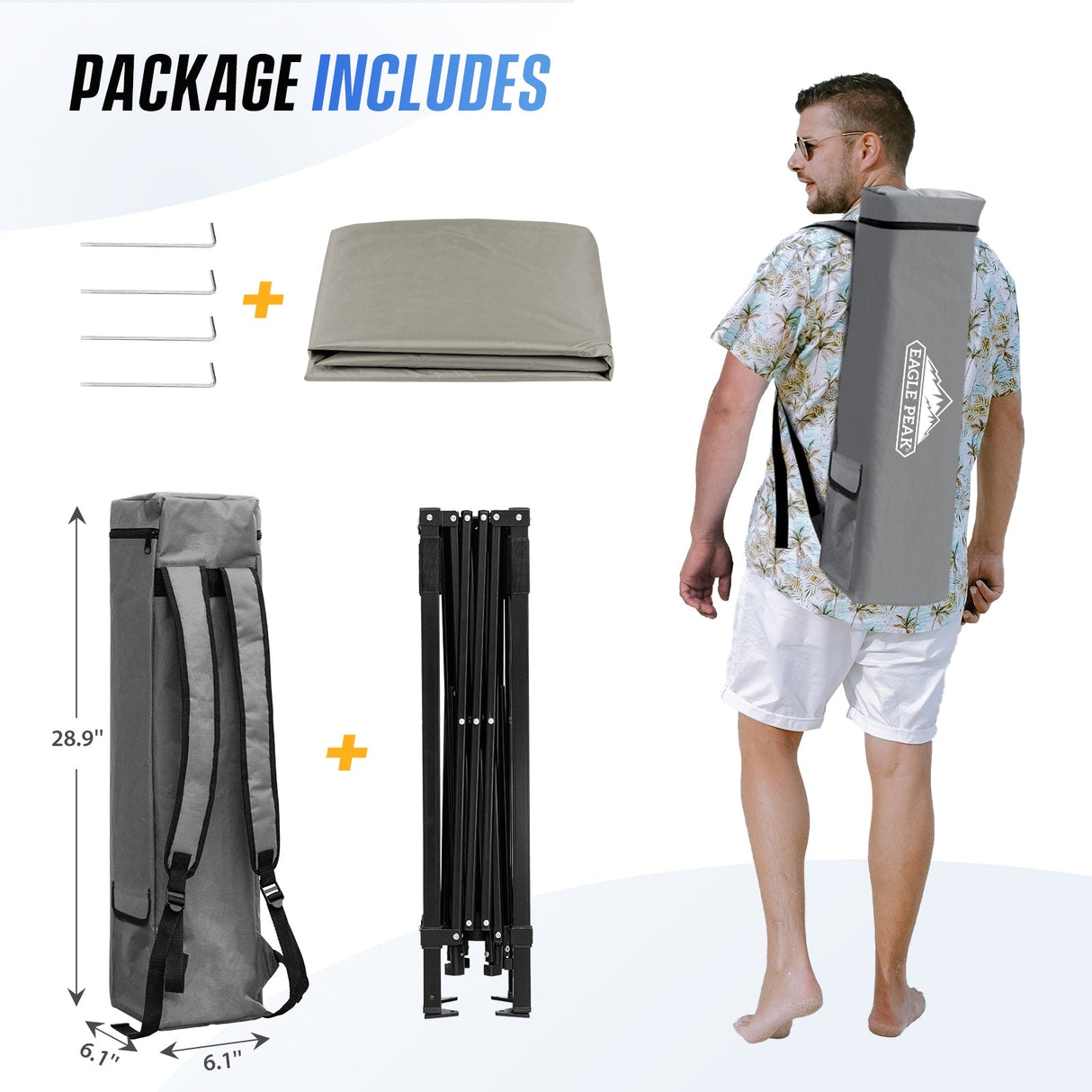 8x8 Pop Up Canopy Tent with Sidewall,8x8 Base 6x6 Top - Eagle Peak Custom Canopy Tent