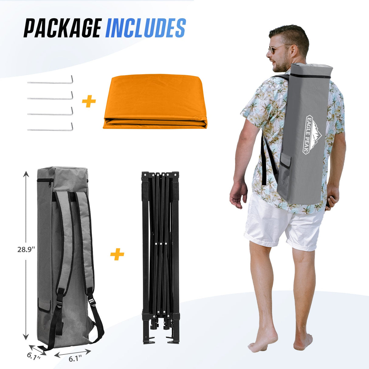 8x8 Pop Up Canopy Tent with Sidewall,8x8 Base 6x6 Top - Eagle Peak Custom Canopy Tent