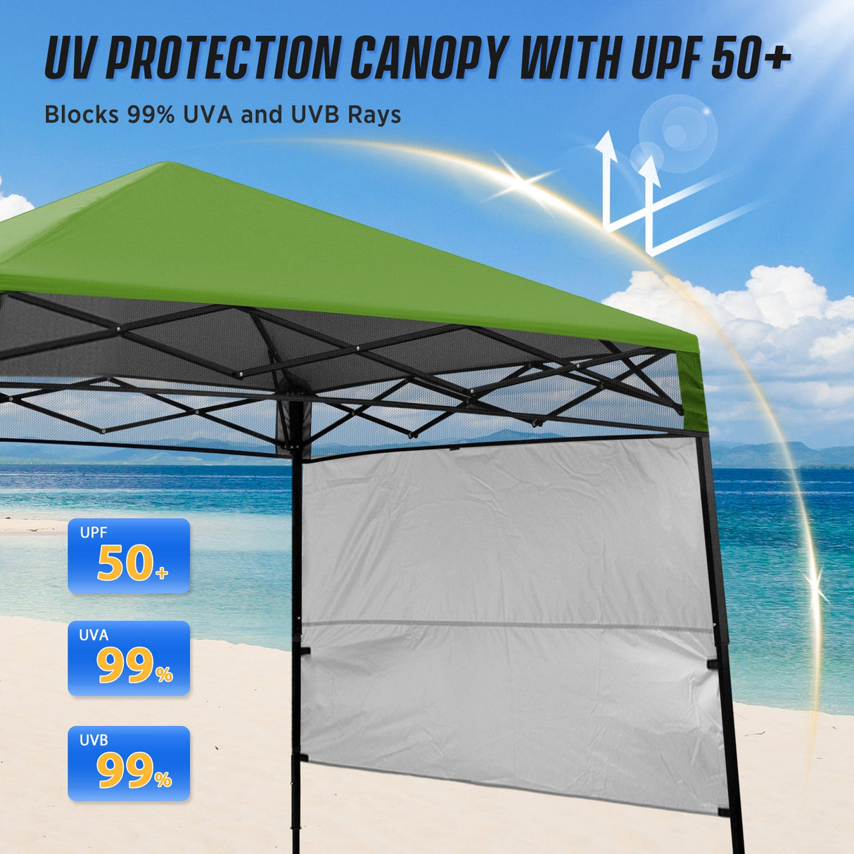 8x8 Pop Up Canopy Tent with Sidewall,8x8 Base 6x6 Top - Eagle Peak Custom Canopy Tent