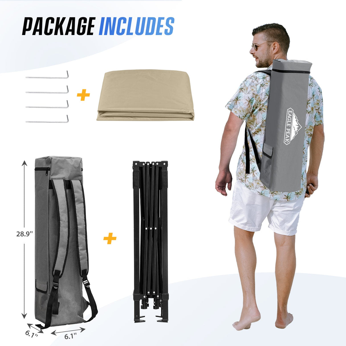 8x8 Pop Up Canopy Tent with Sidewall,8x8 Base 6x6 Top - Eagle Peak Custom Canopy Tent