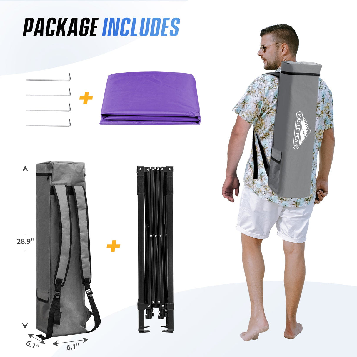 8x8 Pop Up Canopy Tent with Sidewall,8x8 Base 6x6 Top - Eagle Peak Custom Canopy Tent