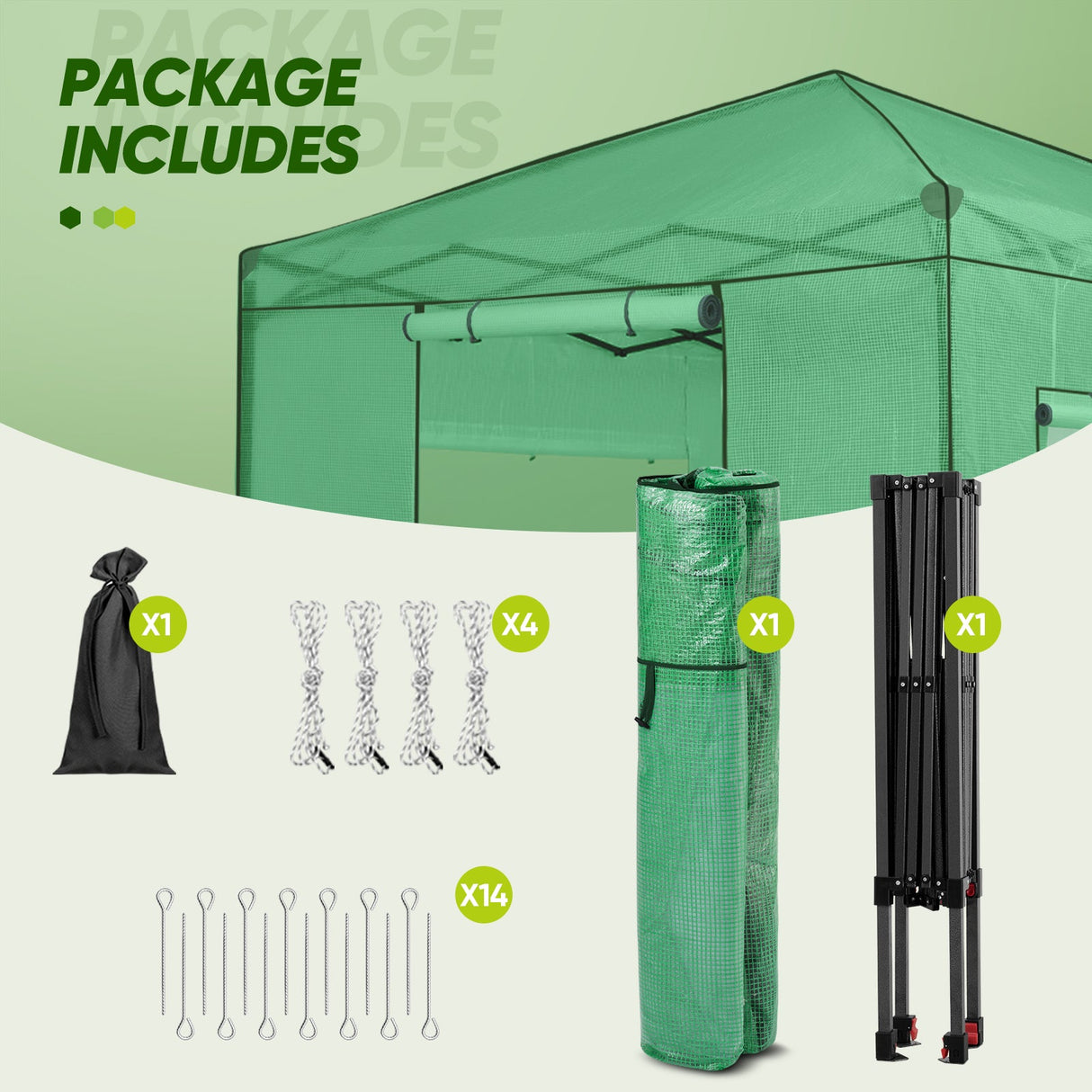 8x8 Portable Walk - in Greenhouse - Eagle Peak