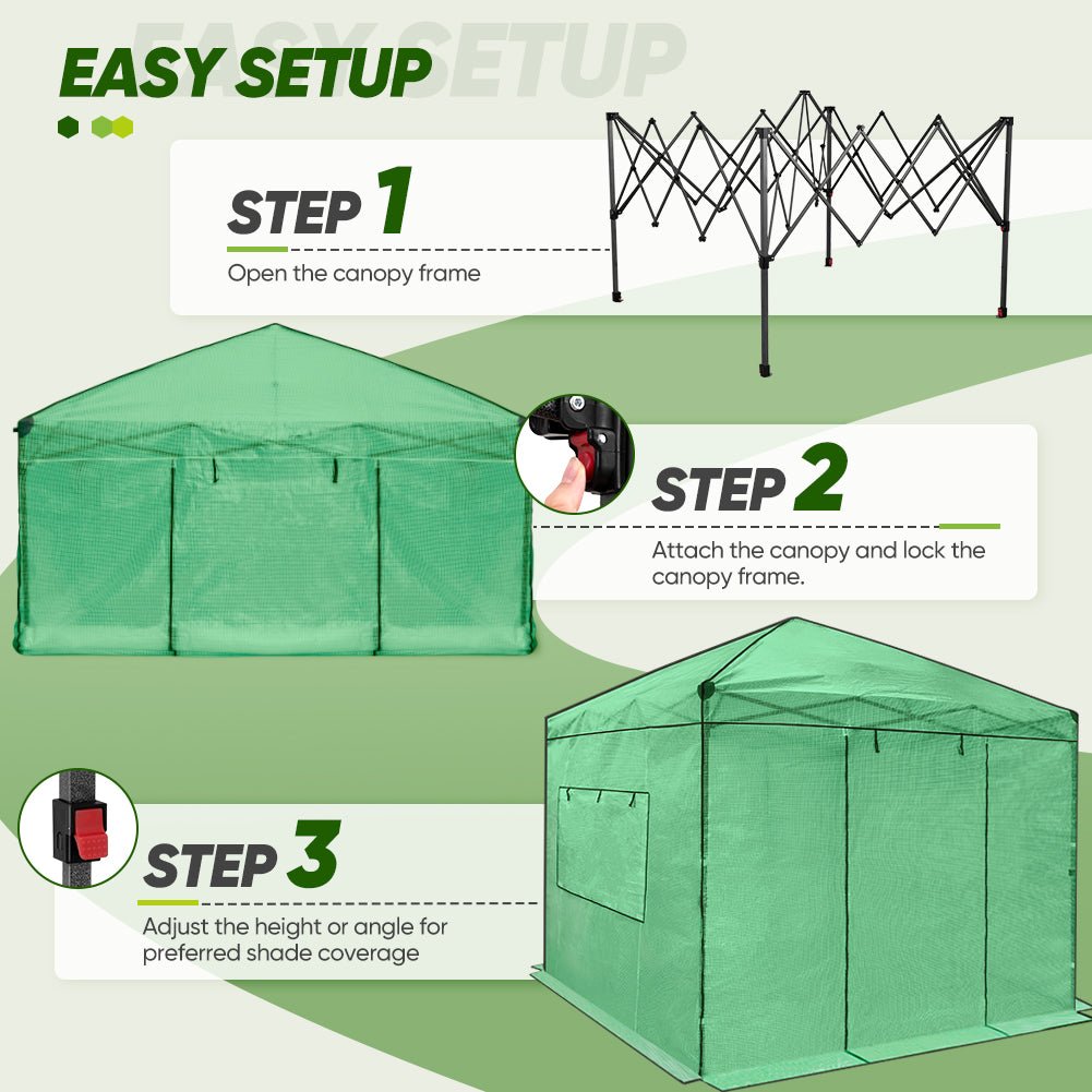 8x8 Portable Walk - in Greenhouse - Eagle Peak