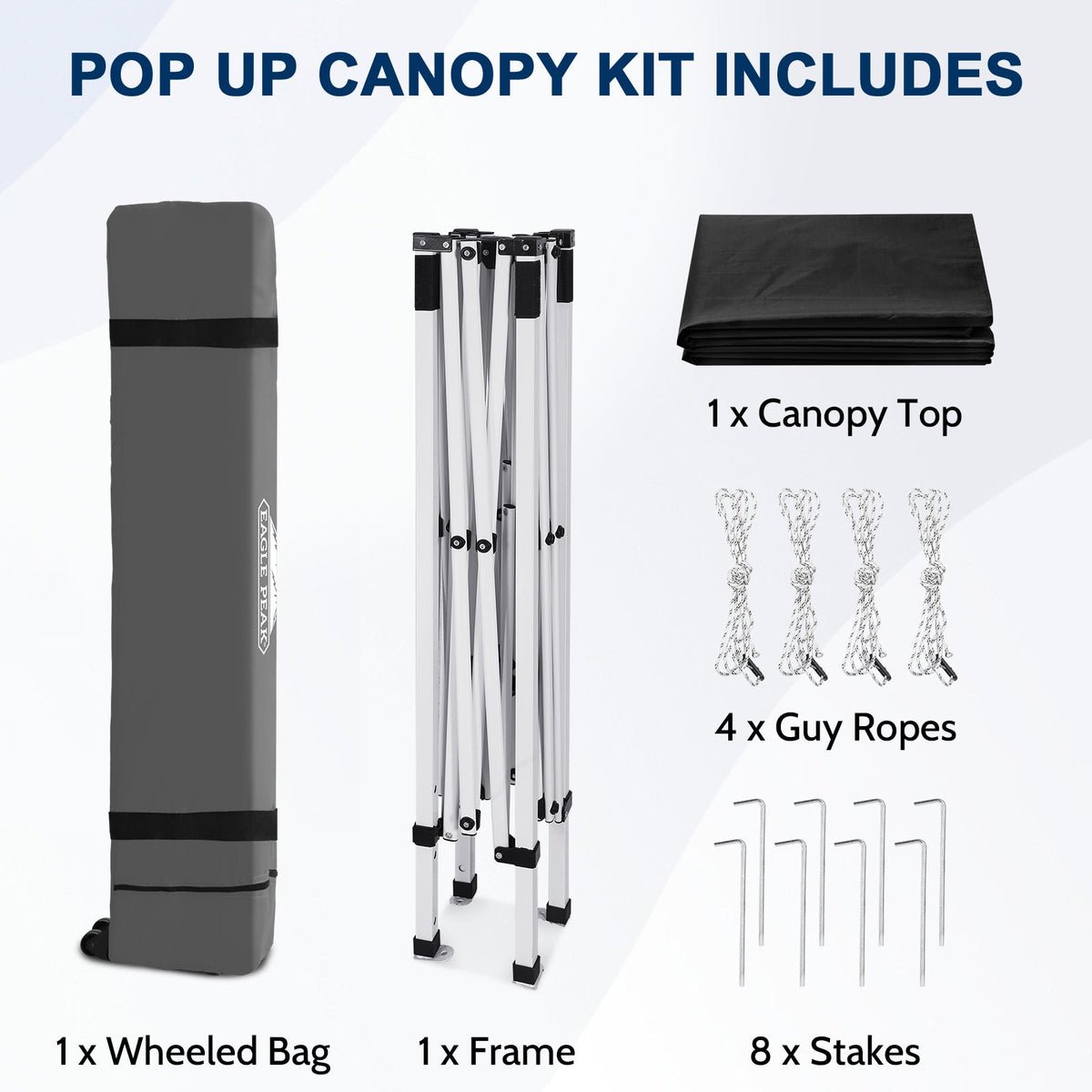8x8 Slant Leg Pop Up Canopy Tent - Eagle Peak®