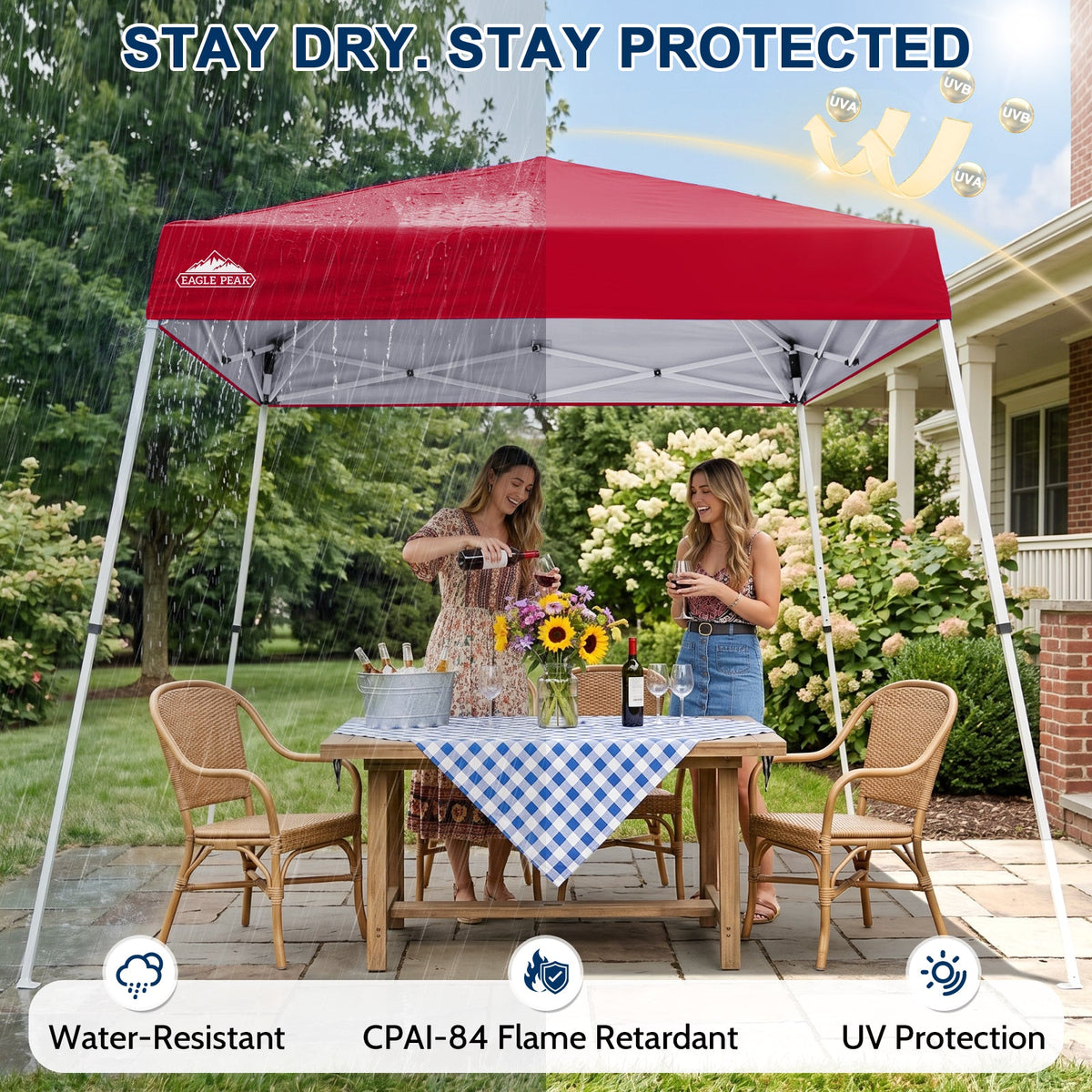 8x8 Slant Leg Pop Up Canopy Tent - Eagle Peak®