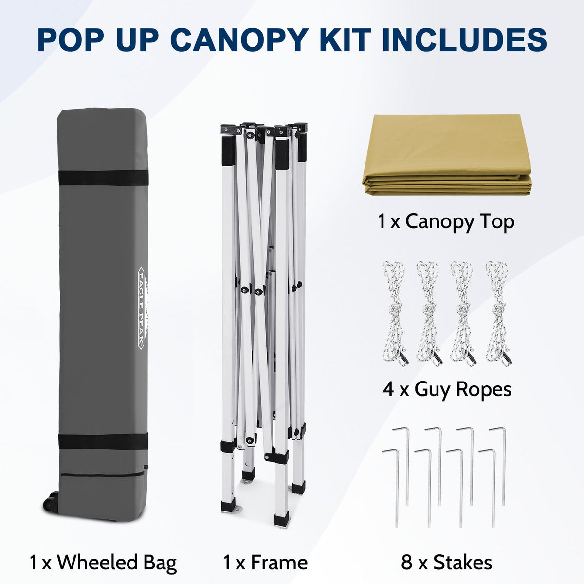 8x8 Slant Leg Pop Up Canopy Tent - Eagle Peak®