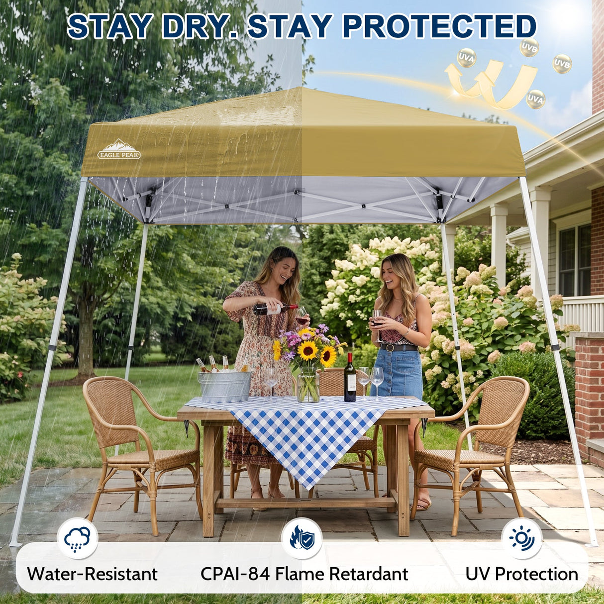8x8 Slant Leg Pop-up Canopy Tent, Shelter 8x8 Base 6x6 Top - Eagle Peak®