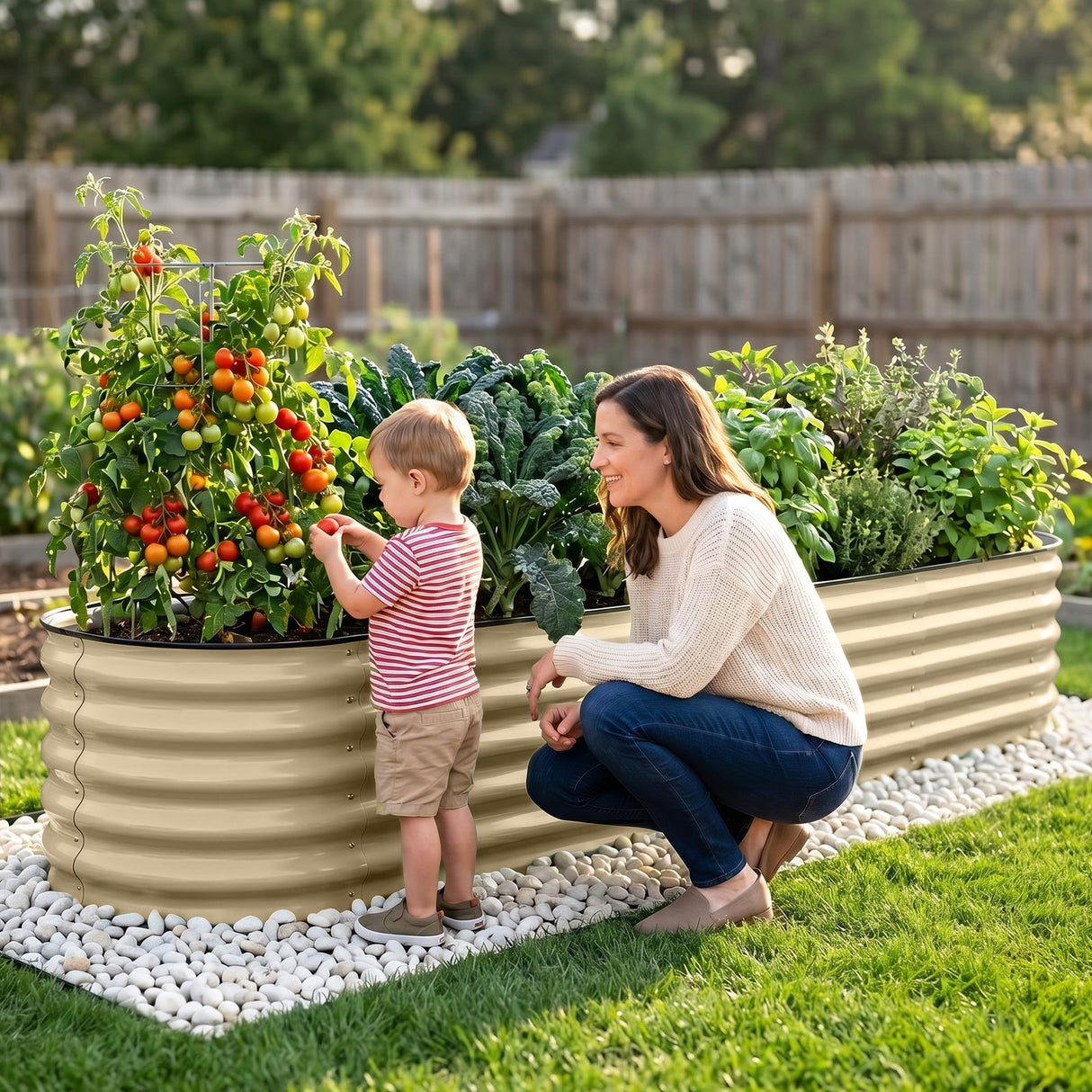 9 in 1 Modular 17in Customizable Elevated Raised Garden Bed, Olive Green - Eagle Peak®