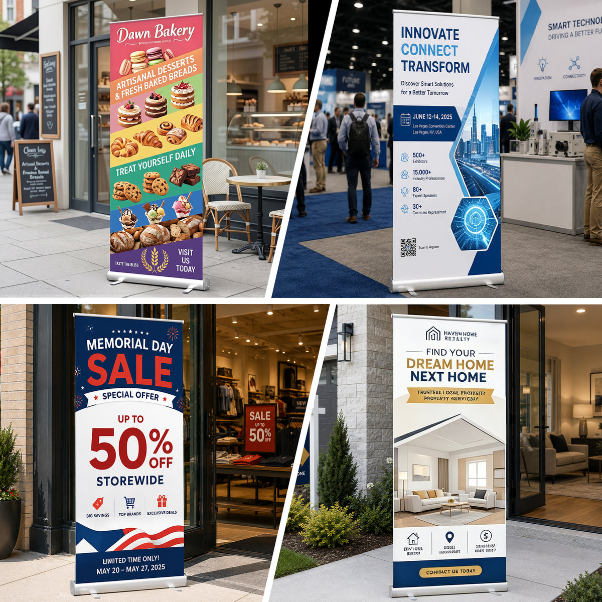 Custom Retractable Banner Stand with Your Business Logo