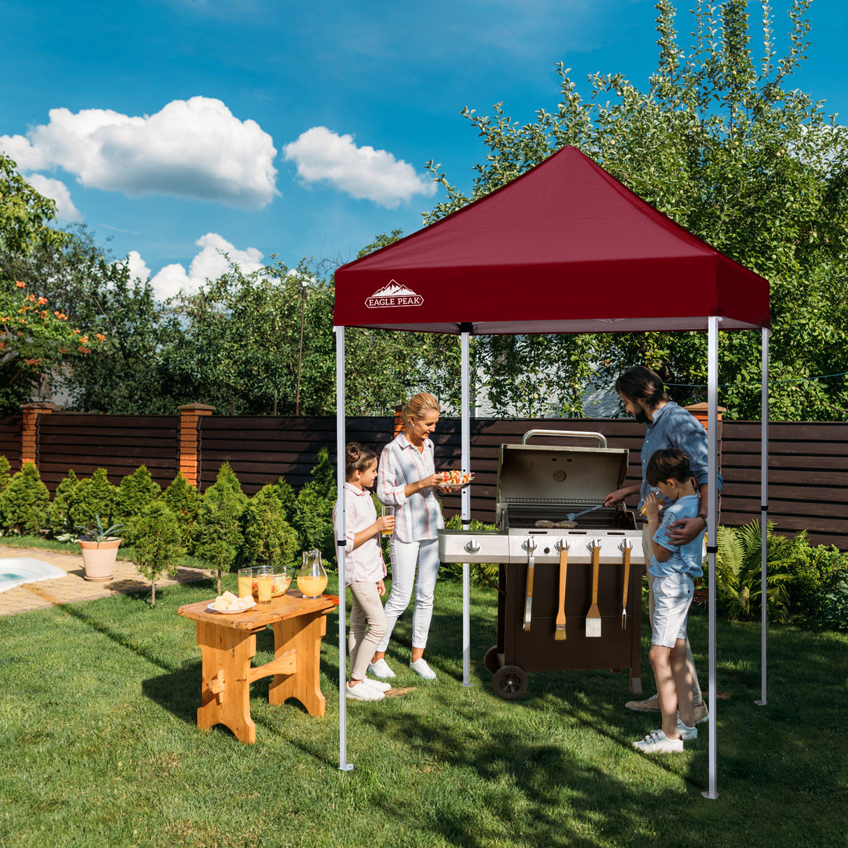 5x5 Pop Up Canopy Tent Instant Straight Leg Outdoor Canopy Easy Set-up