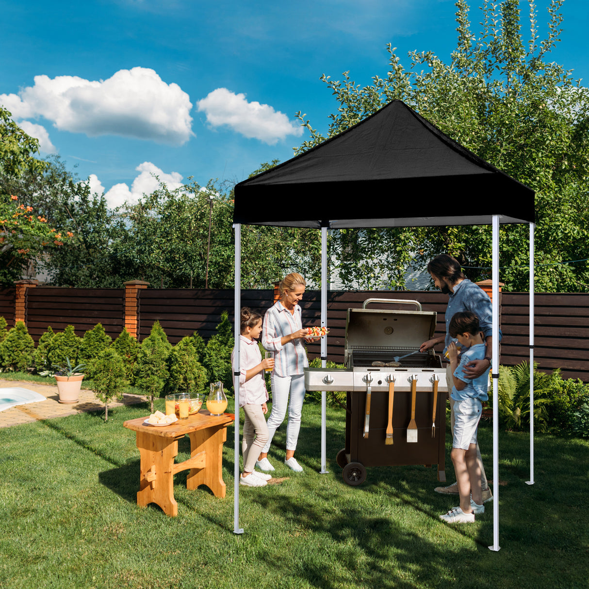 5x5 Pop Up Canopy Tent Instant Straight Leg Outdoor Canopy Easy Set-up