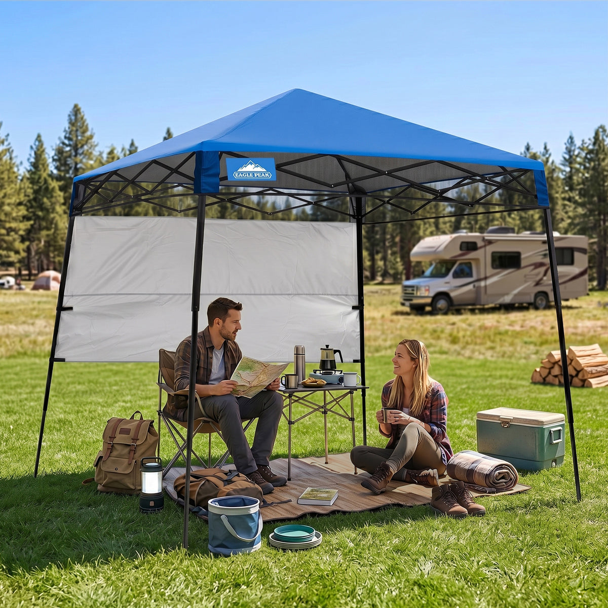 8X8 Pop Up Canopy Tent, Compact Backpack Canopy