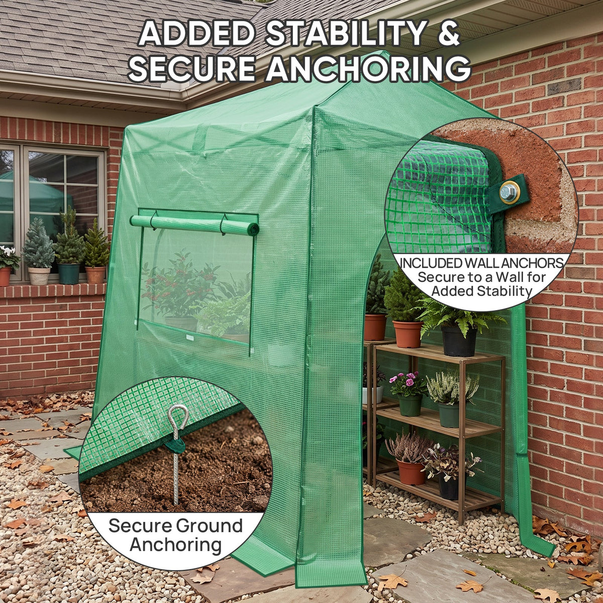 9x4 Easy Setup Pop Up Greenhouse, Lean-To Design - Eagle Peak®