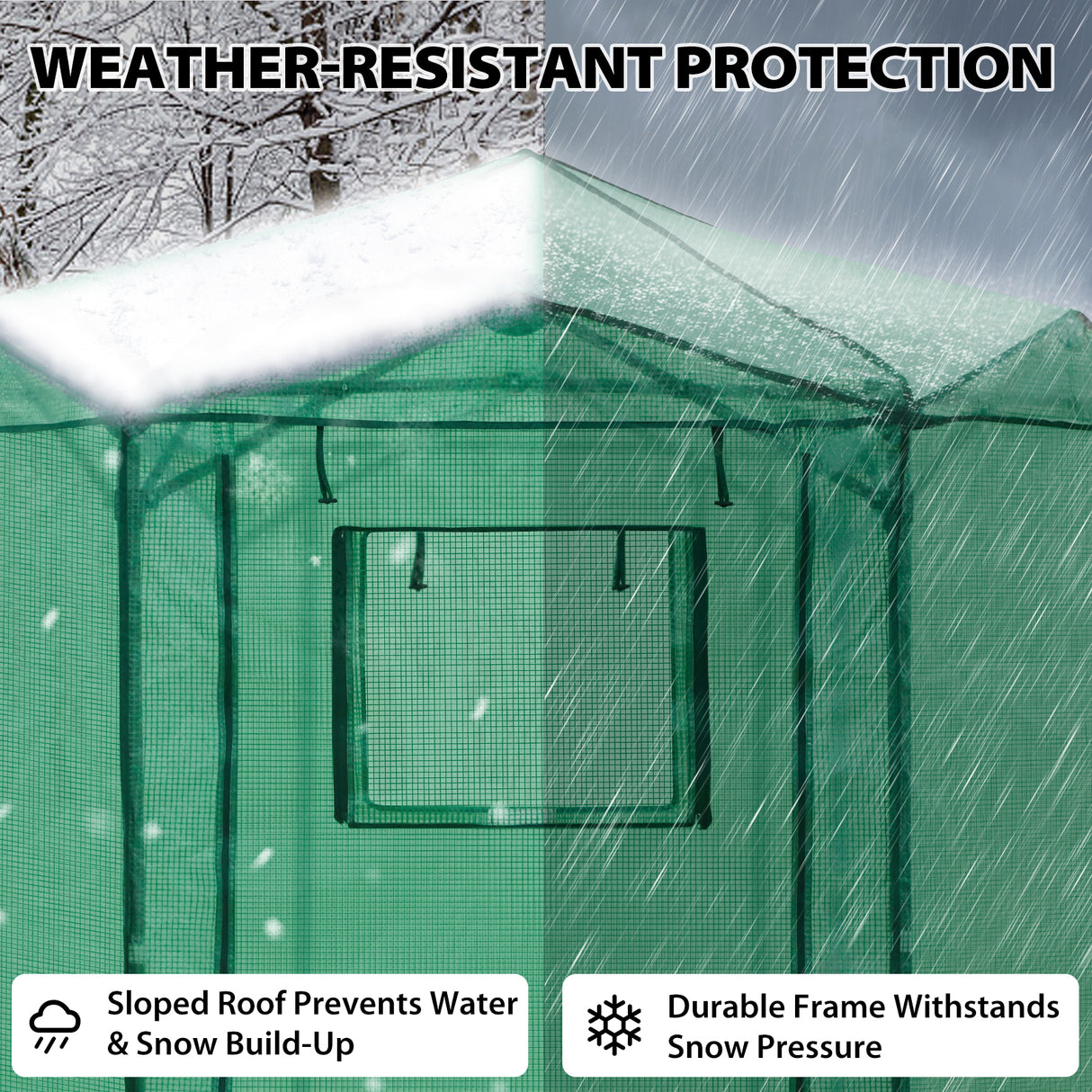 6.6x6.6 ft/ 8.5x8.5 ft Hexagon Pop up Greenhouse